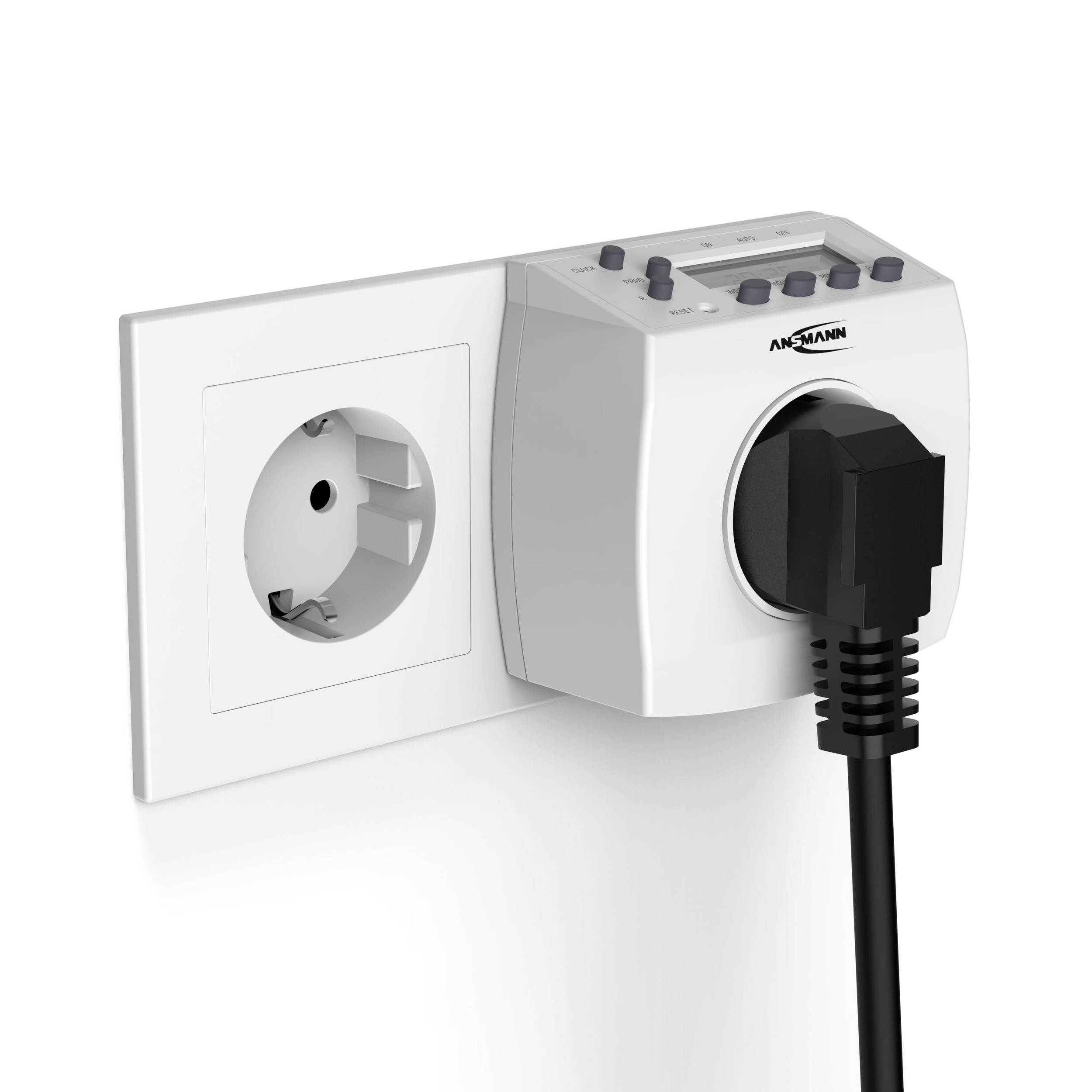 Ansmann 1260-0011 Zeitschaltuhr digital Tagesprogramm, Wochenprogramm 3680W Zufallsfunktion, Sommer-/Winterzeitumstellung