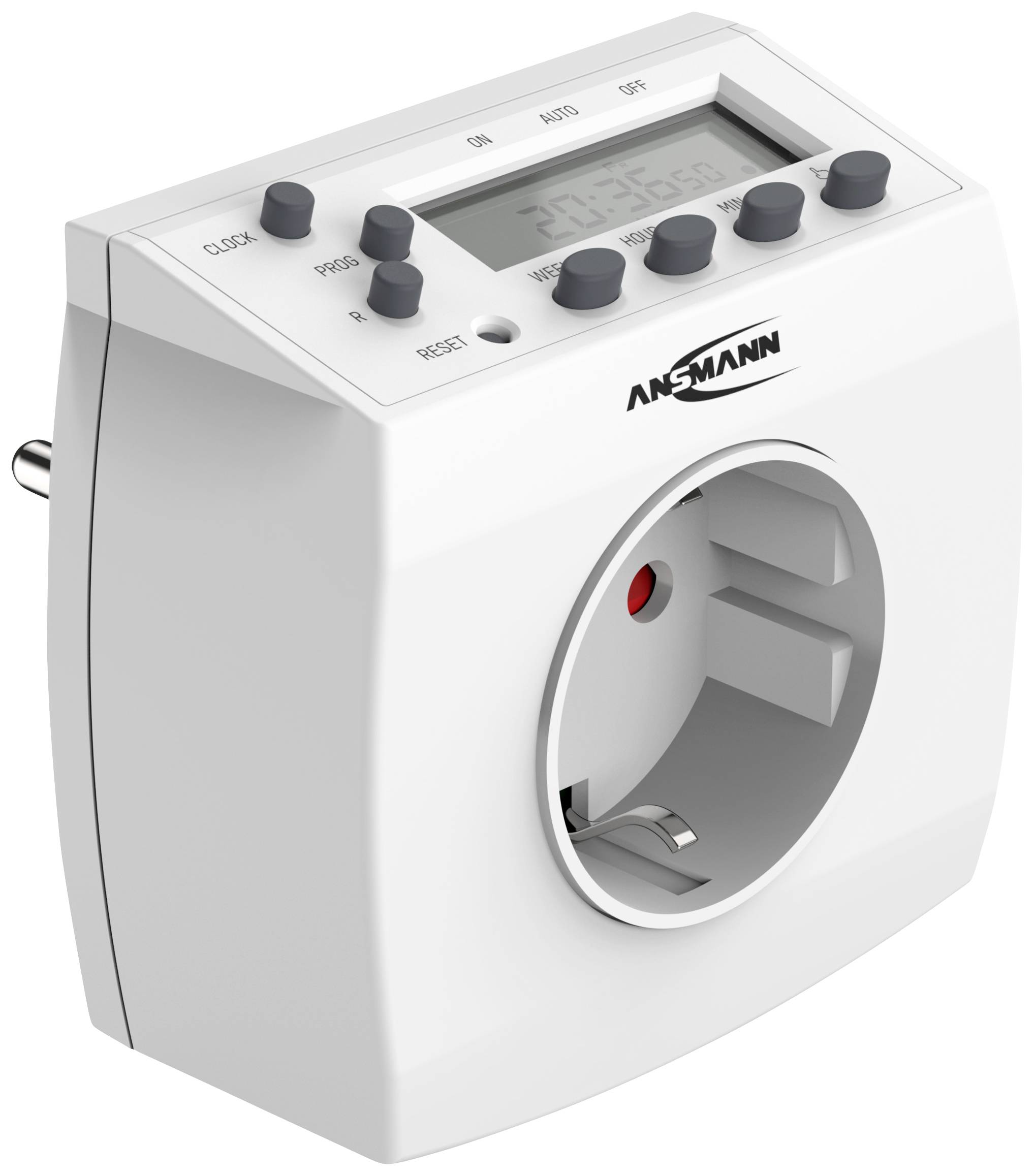 Ansmann 1260-0011 Zeitschaltuhr digital Tagesprogramm, Wochenprogramm 3680 W Zufallsfunktion, Somme