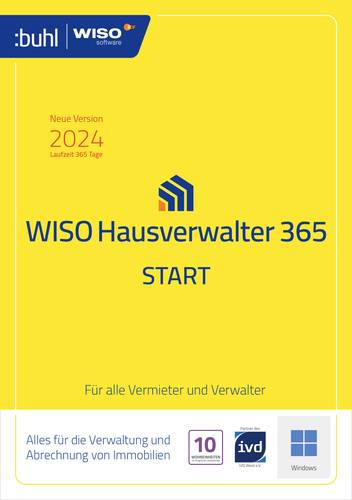 WISO Hausverwalter 365 Start Jahreslizenz, 1 Lizenz Windows Finanz-Software