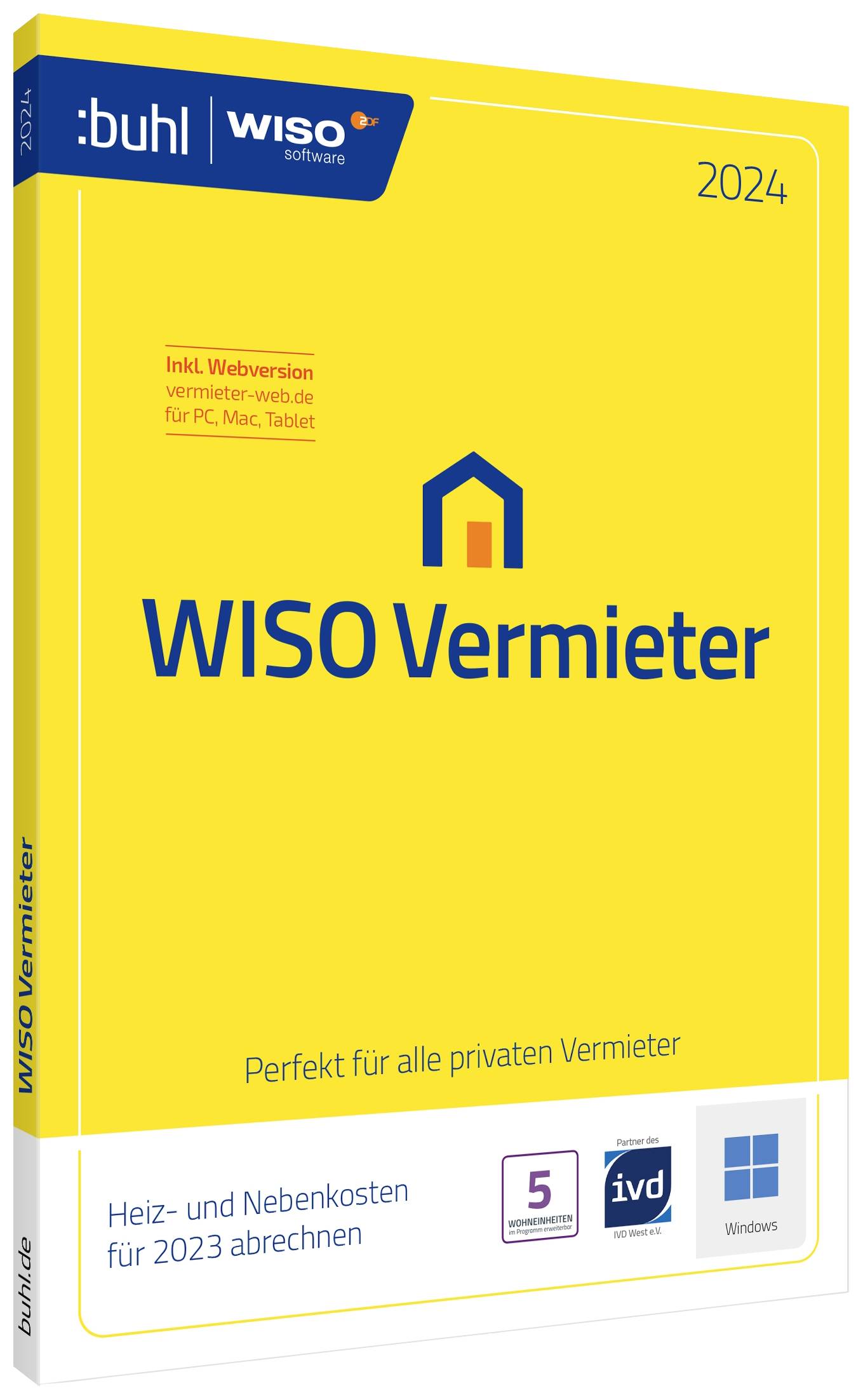 WISO Vermieter 2024 (5 WE) Vollversion, 1 Lizenz Windows Finanz-Software
