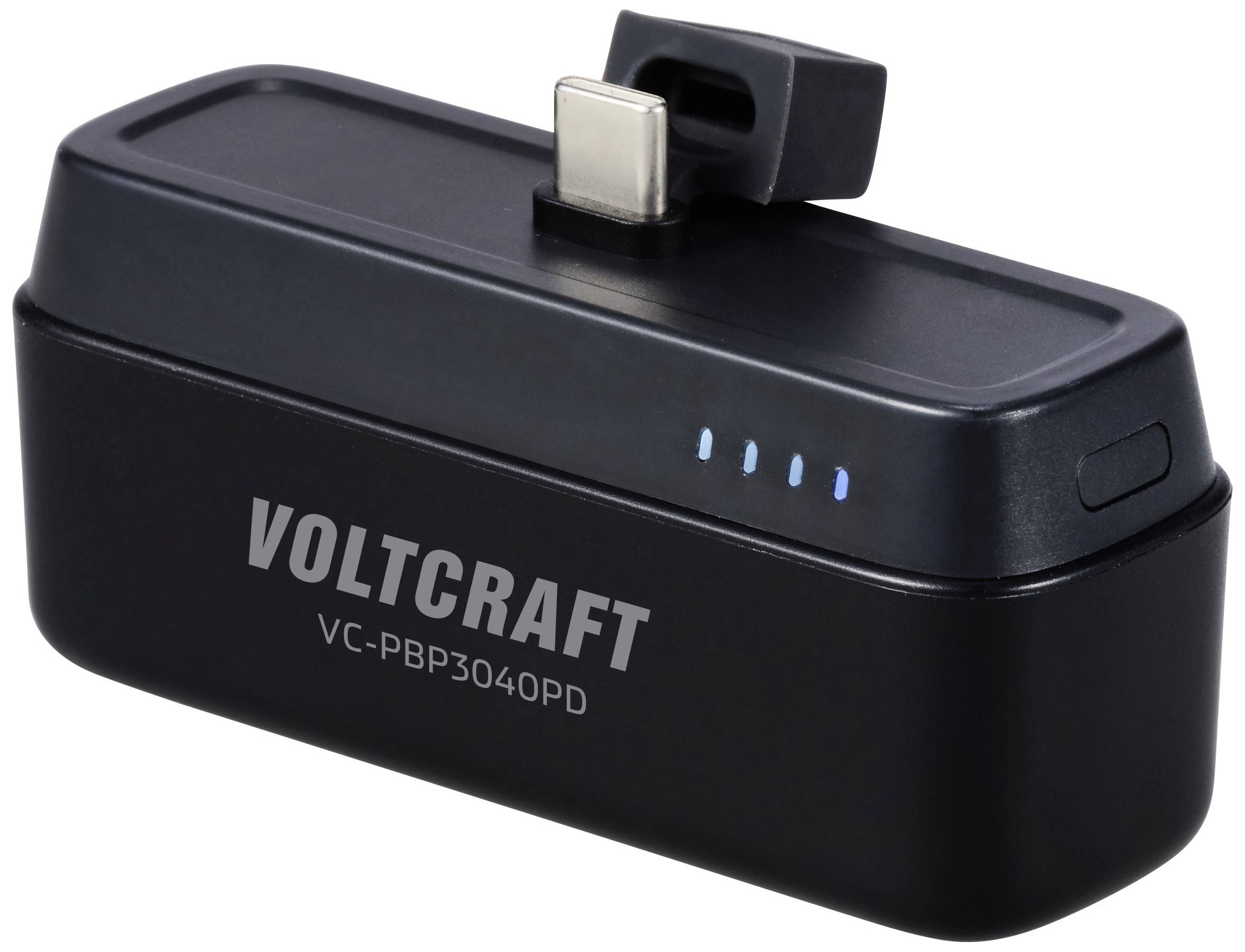 VOLTCRAFT VC-PBP3040PD Powerbank 4500 mAh USB PD Li-Ion Schwarz (matt) Statusanzeige