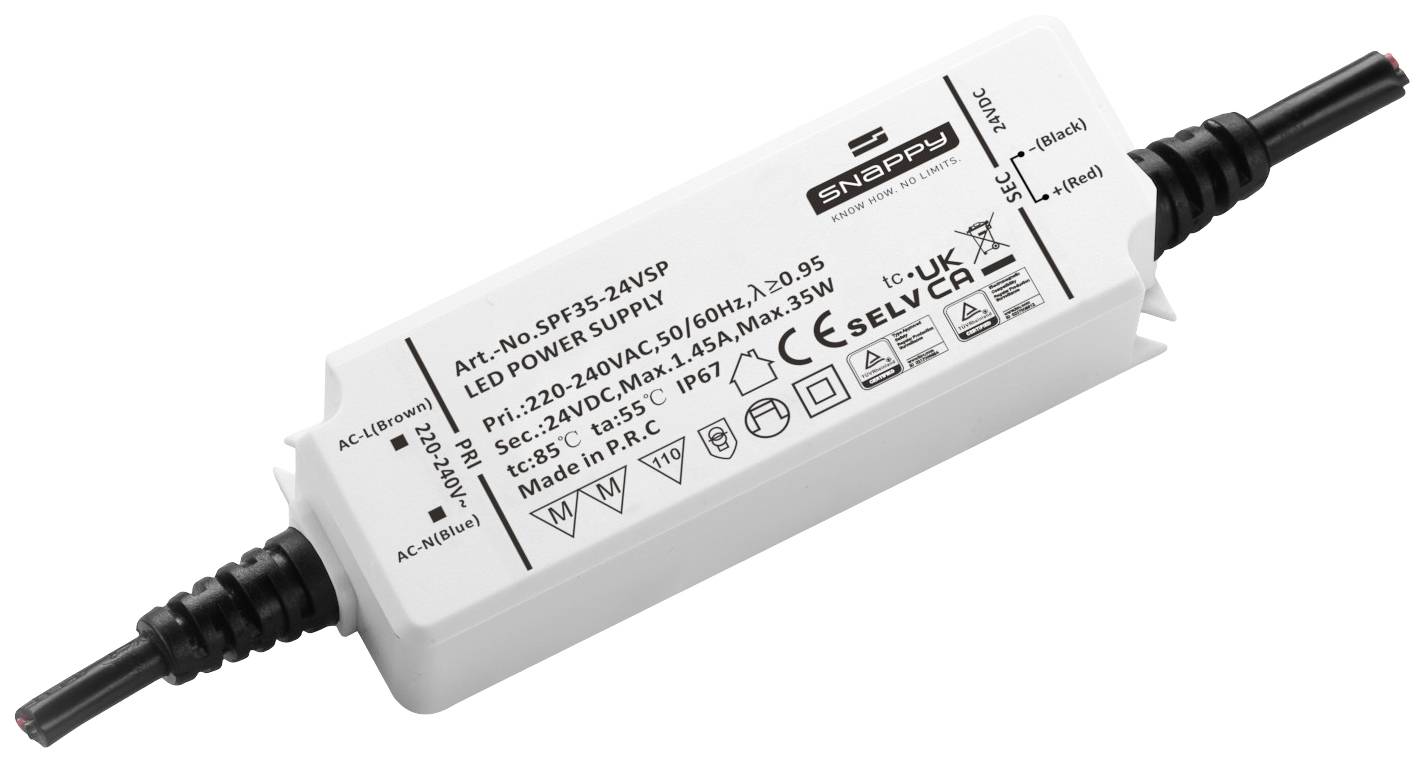 Dehner Elektronik SPF 35-24VSP LED-Trafo, LED-Treiber Konstantspannung 35W 1.4A 24V Möbelzulassung, Überlastschutz, Überspannung
