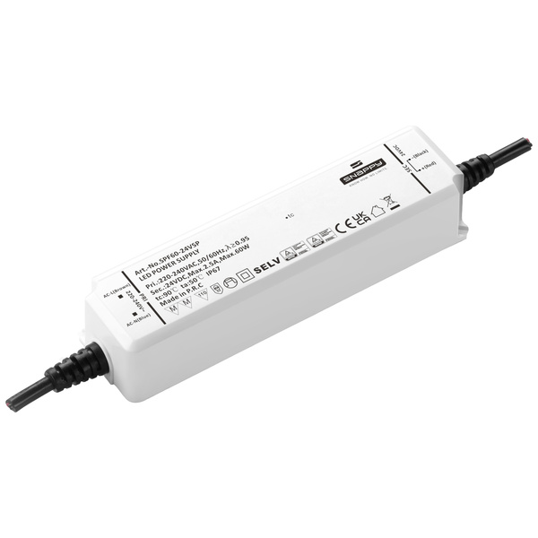 Dehner Elektronik SPF 60-24VSP LED-Trafo, LED-Treiber Konstantspannung 60 W 2.5 A 24 V Möbelzulassu