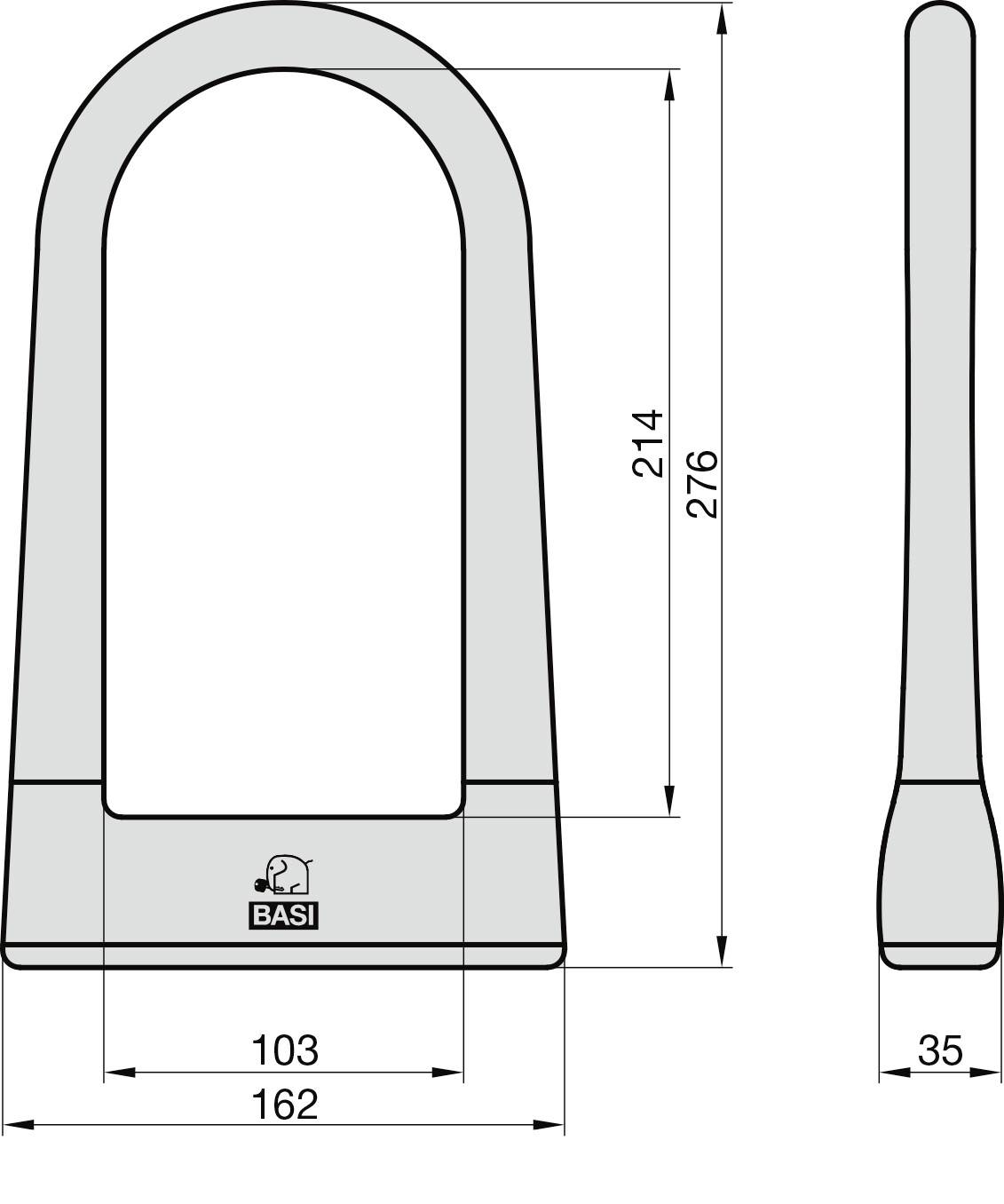 Basi ZR 316 Bügelschloss Schwarz Schlüsselschloss