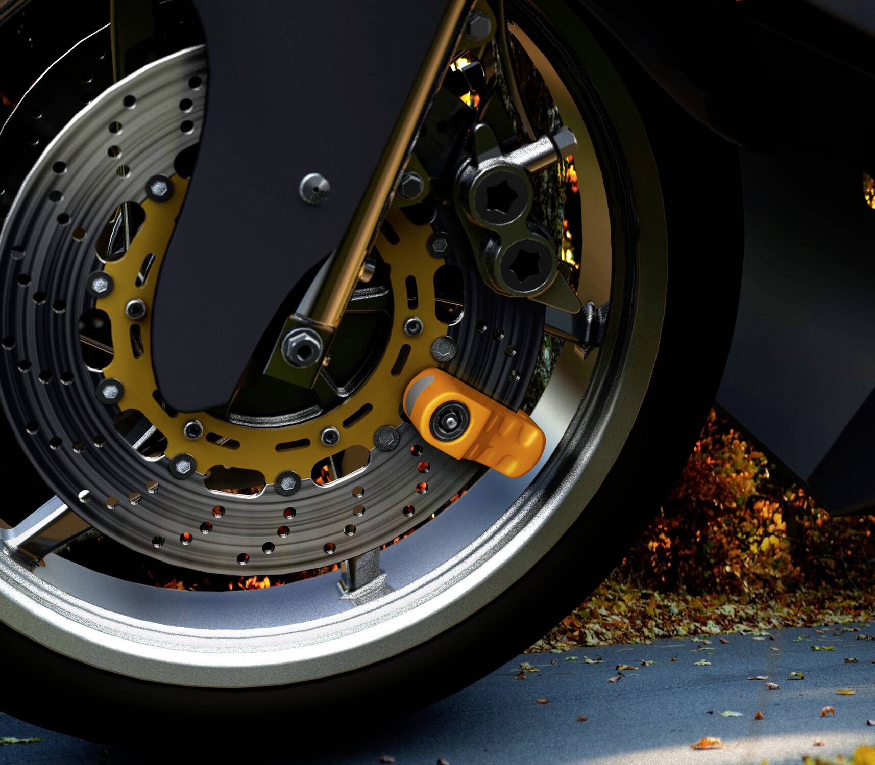 Basi ZR 311 Bremsscheibenschloss Signal-Gelb Schlüsselschloss