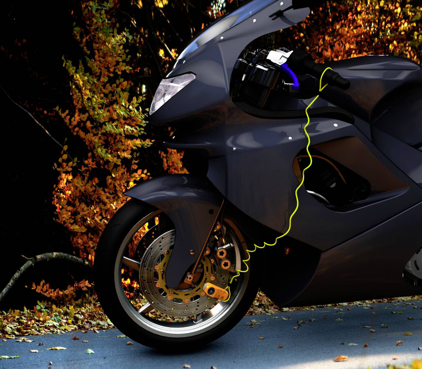 Basi ZR 311 Bremsscheibenschloss Signal-Gelb Schlüsselschloss