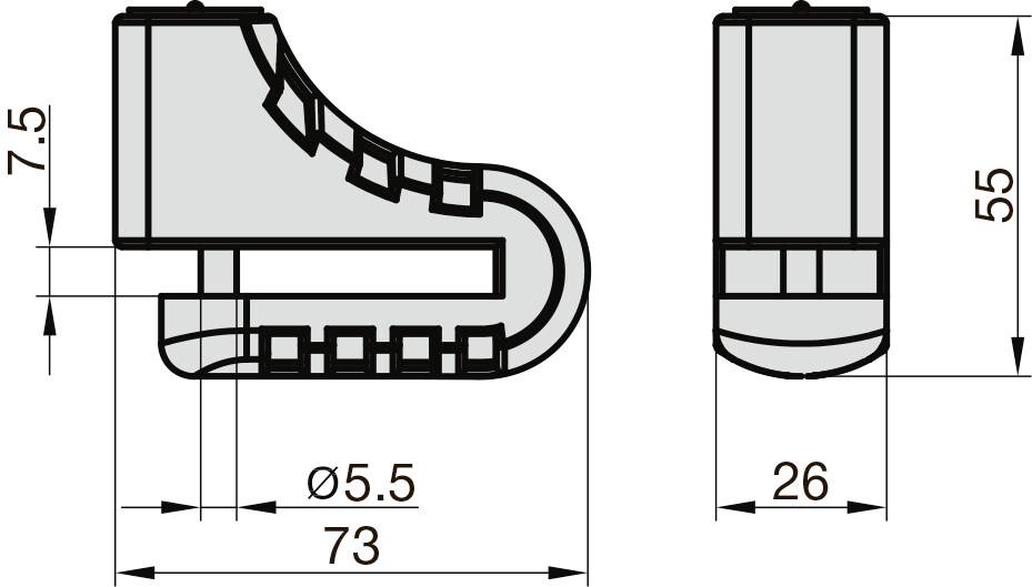 Basi ZR 311 Bremsscheibenschloss Signal-Gelb Schlüsselschloss