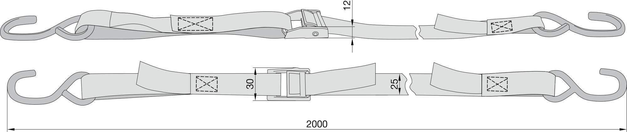 Basi 0004-0307 Spanngurt (L x B) 2000mm x 25mm Klemmschloss