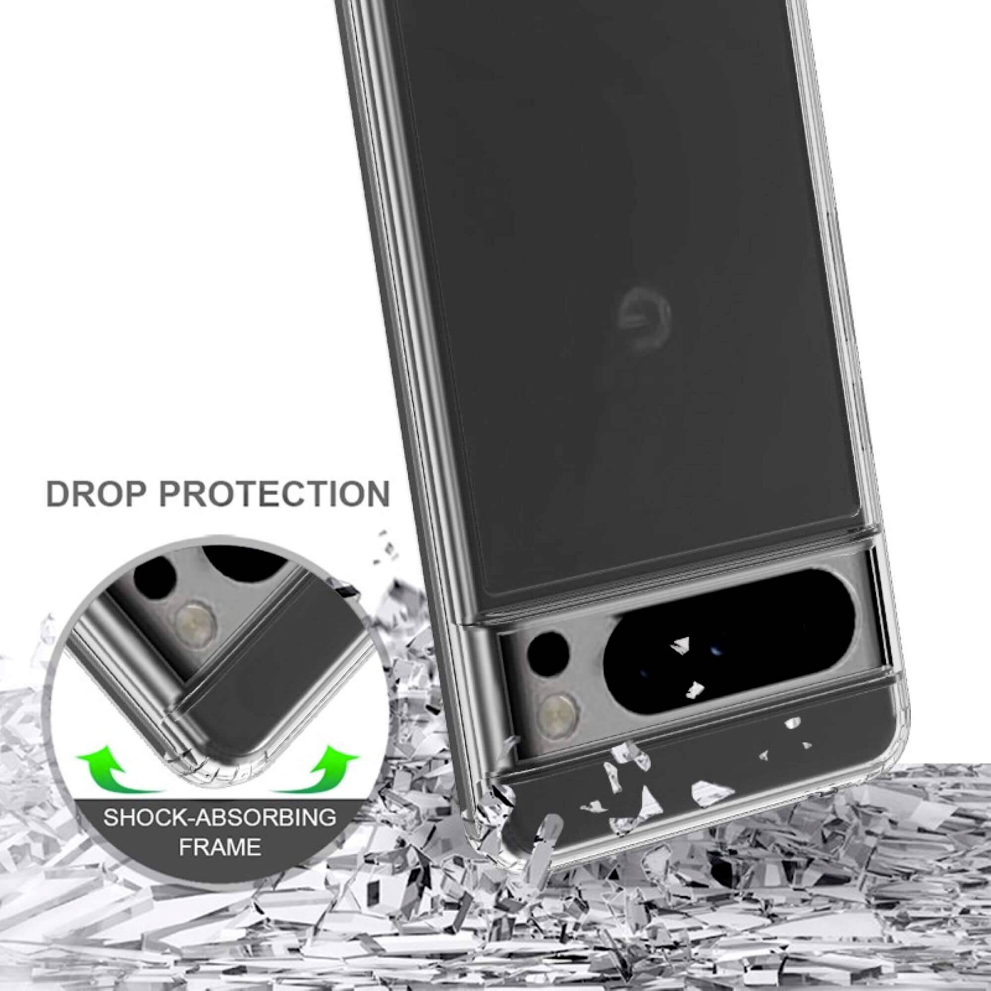 Das Bild zeigt ein Smartphone mit einer stoßabsorbierenden Schutzhülle. Im Vordergrund steht der Schutzrahmen für erhöhte Sicherheit.