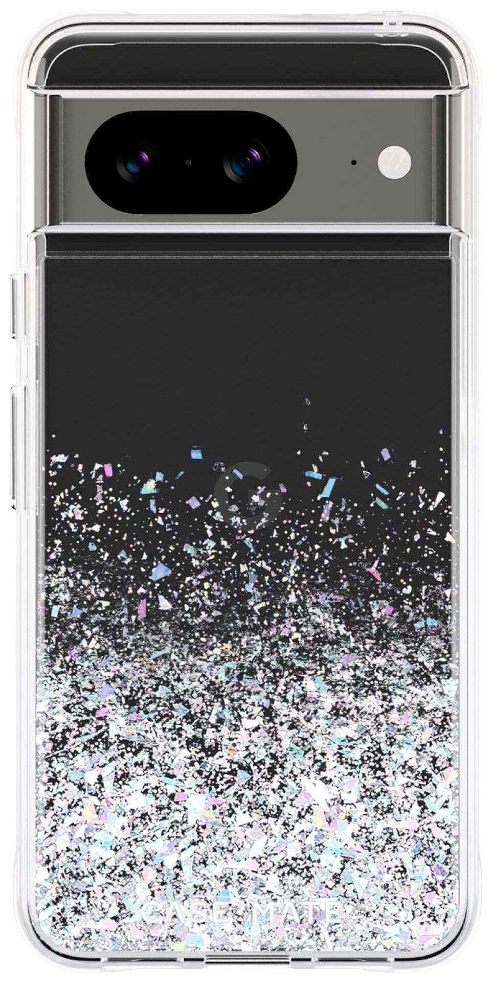 Case-Mate Twinkle Ombre Case Backcover Google Pixel 8 Transparent, Glitter Stoßfest, Induktives Laden CM052736