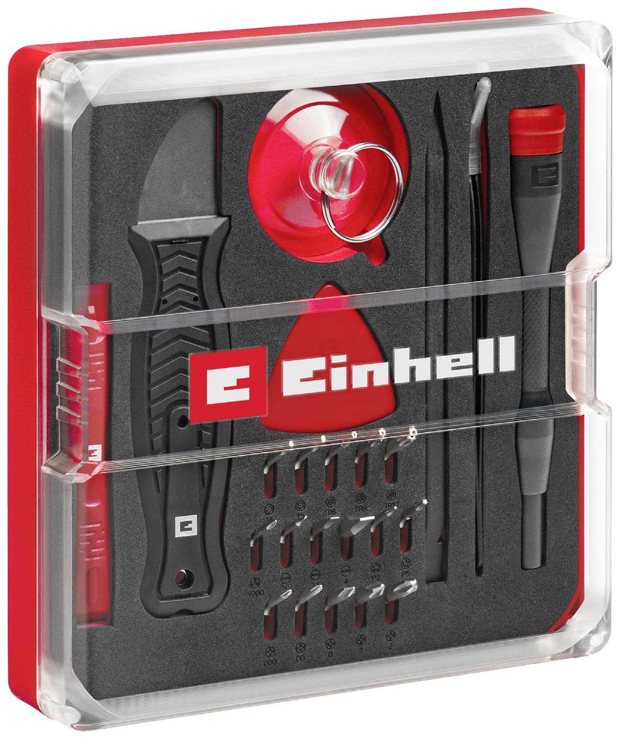 Einhell 115020 Bit-Set 28teilig T-Profil, Tri-Point, Schlitz, Pentalobe, Kreuzschlitz Phillips inkl. Bithalter-Schraubendreher