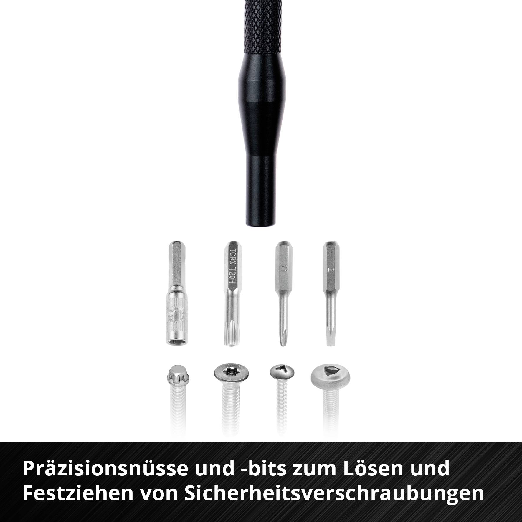 Einhell 115010 Bit-Set 33teilig Gamebit, T-Profil, Tri-Point, Schlitz, Triangle, Kreuzschlitz Phillips, Pentalobe inkl. Bithalter-Schraubendreher