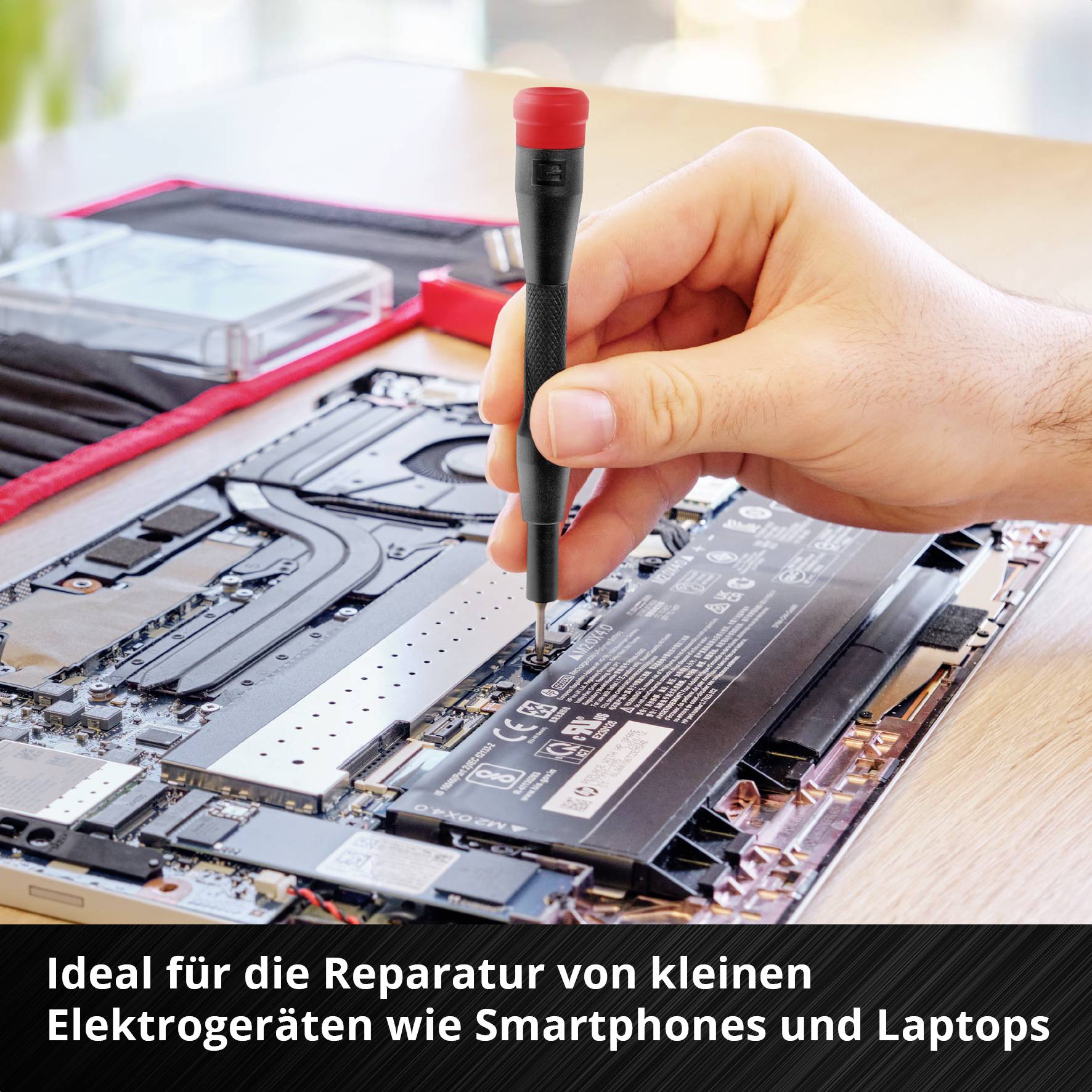 Einhell 115010 Bit-Set 33teilig Gamebit, T-Profil, Tri-Point, Schlitz, Triangle, Kreuzschlitz Phillips, Pentalobe inkl. Bithalter-Schraubendreher