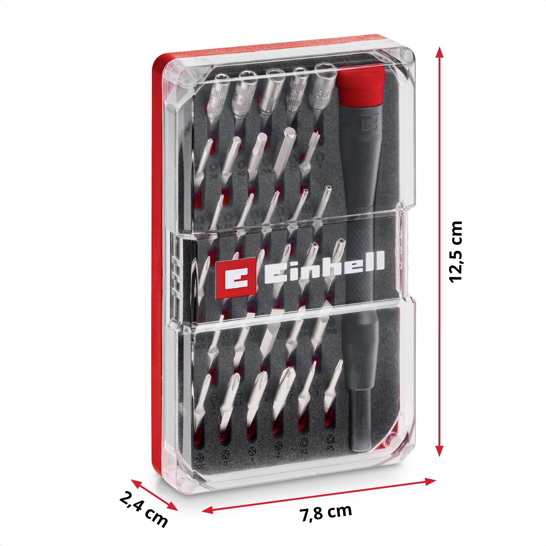 Einhell 115010 Bit-Set 33teilig Gamebit, T-Profil, Tri-Point, Schlitz, Triangle, Kreuzschlitz Phillips, Pentalobe inkl. Bithalter-Schraubendreher