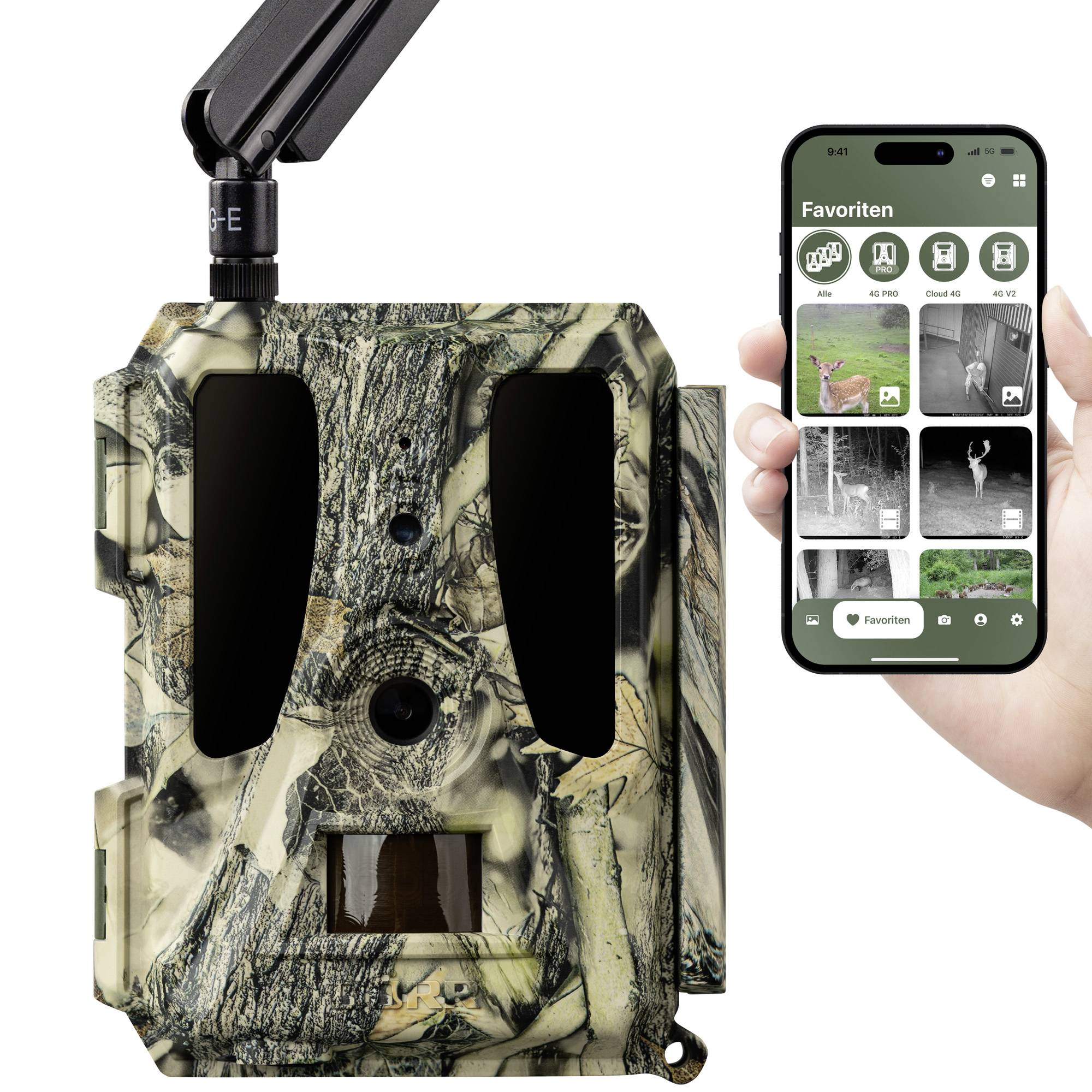 DÖRR SnapShot Cloud Pro 4G WA Wildkamera 24 Megapixel 4G Bildübertragung, Black LEDs, Tonaufzeichnung, Zeitrafferfunktion Camouflage, Olivgrün