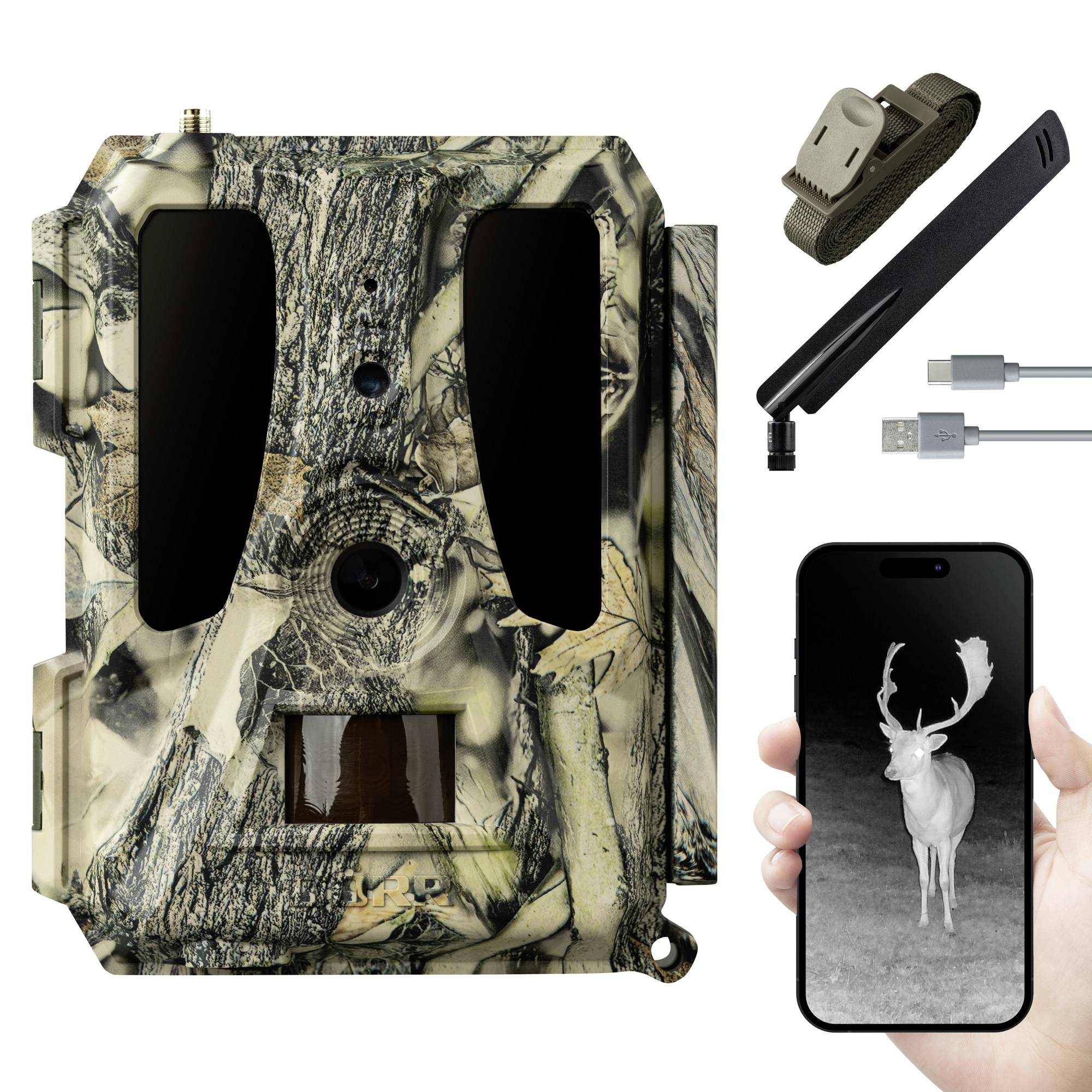 DÖRR SnapShot Cloud Pro 4G WA Wildkamera 24 Megapixel 4G Bildübertragung, Black LEDs, Tonaufzeichnung, Zeitrafferfunktion Camouflage, Olivgrün