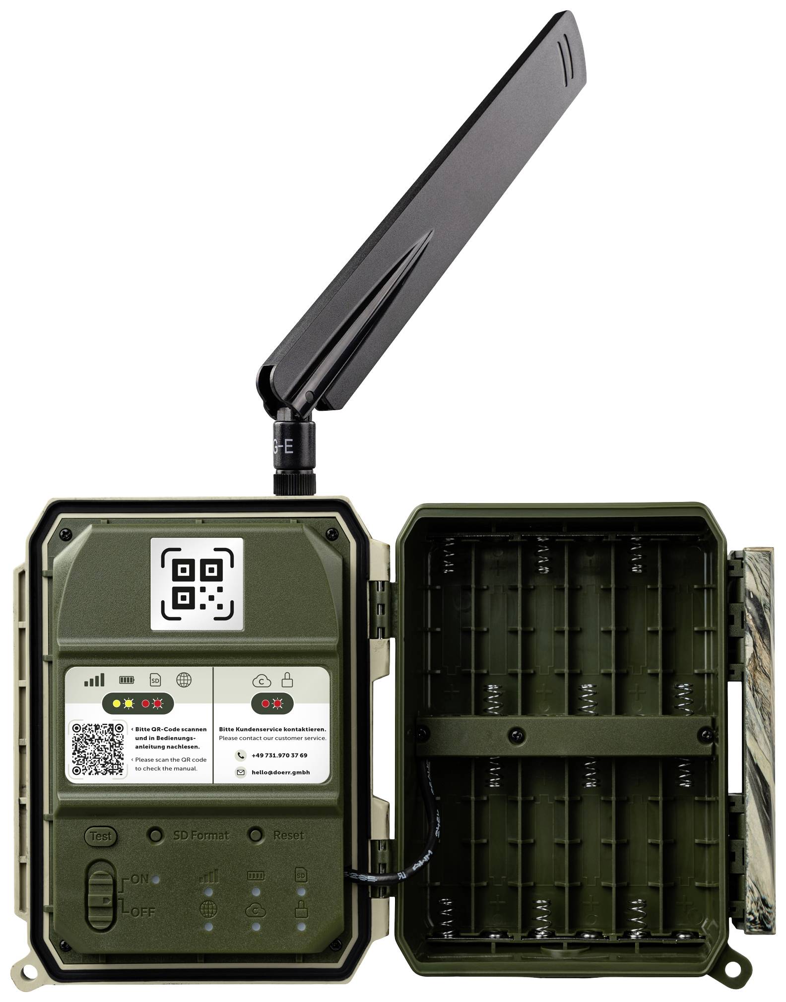 DÖRR SnapShot Cloud Pro 4G WA Wildkamera 24 Megapixel 4G Bildübertragung, Black LEDs, Tonaufzeichnung, Zeitrafferfunktion Camouflage, Olivgrün