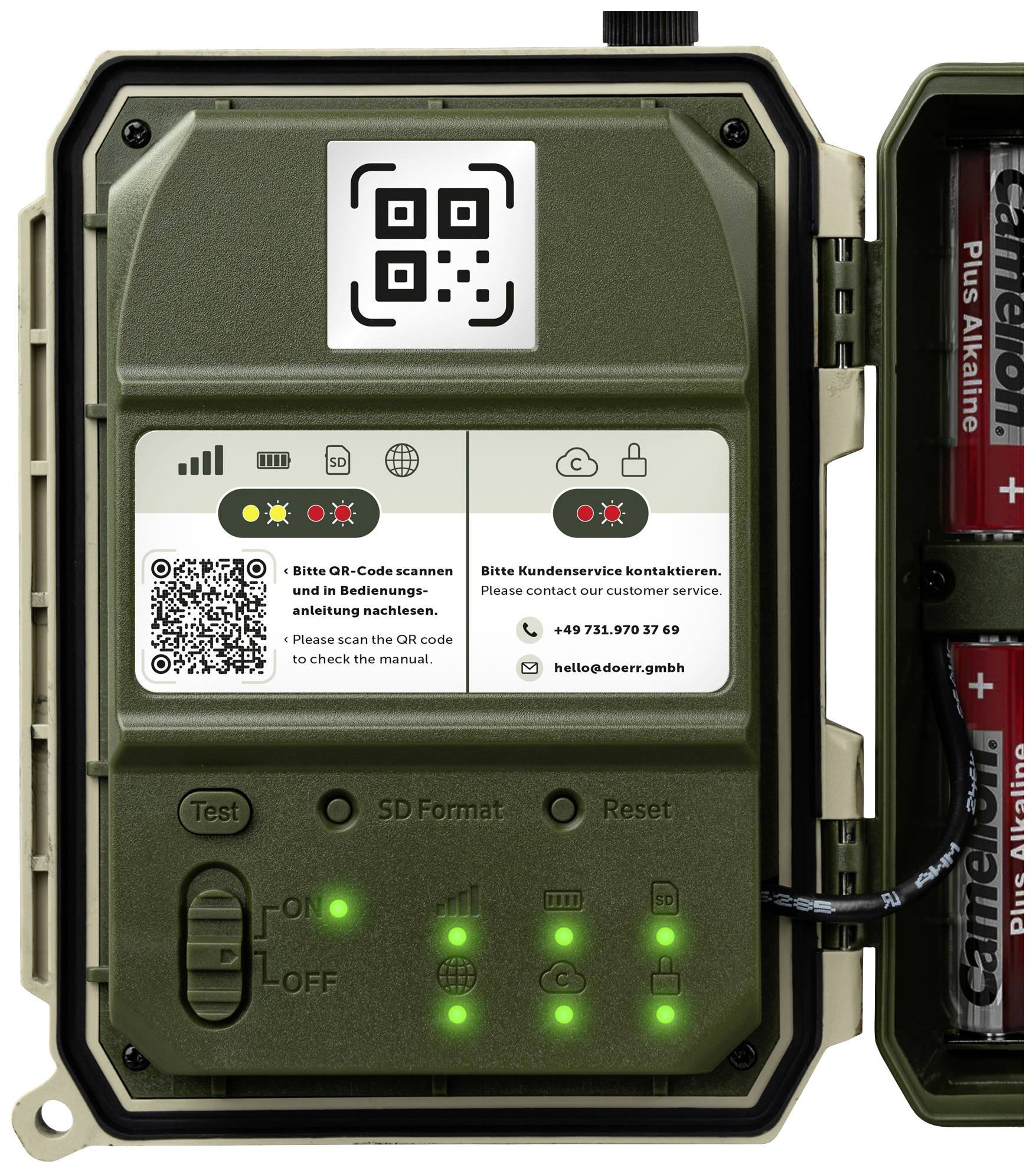 DÖRR SnapShot Cloud Pro 4G WA Wildkamera 24 Megapixel 4G Bildübertragung, Black LEDs, Tonaufzeichnung, Zeitrafferfunktion Camouflage, Olivgrün