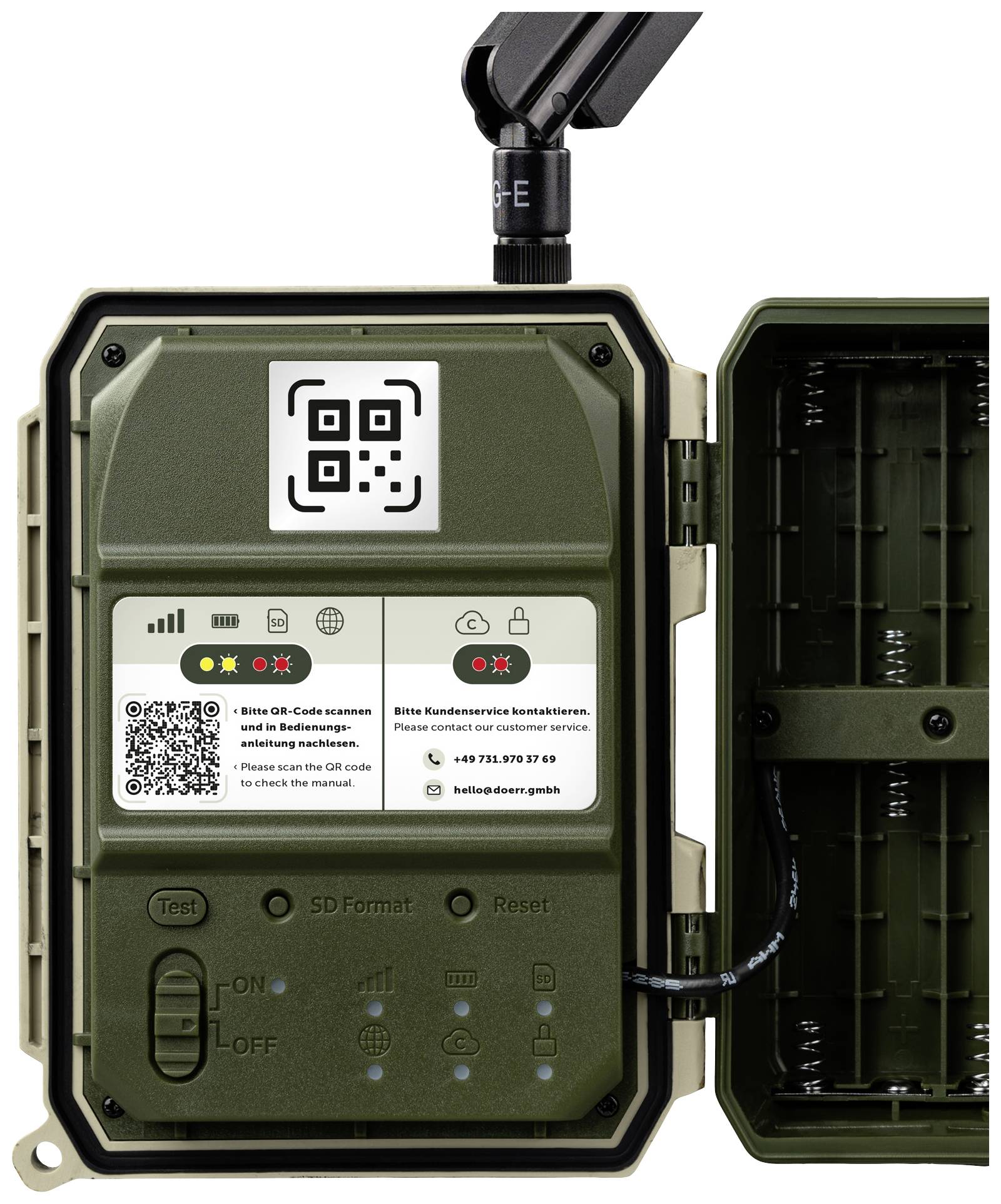 DÖRR SnapShot Cloud Pro 4G WA Wildkamera 24 Megapixel 4G Bildübertragung, Black LEDs, Tonaufzeichnung, Zeitrafferfunktion Camouflage, Olivgrün