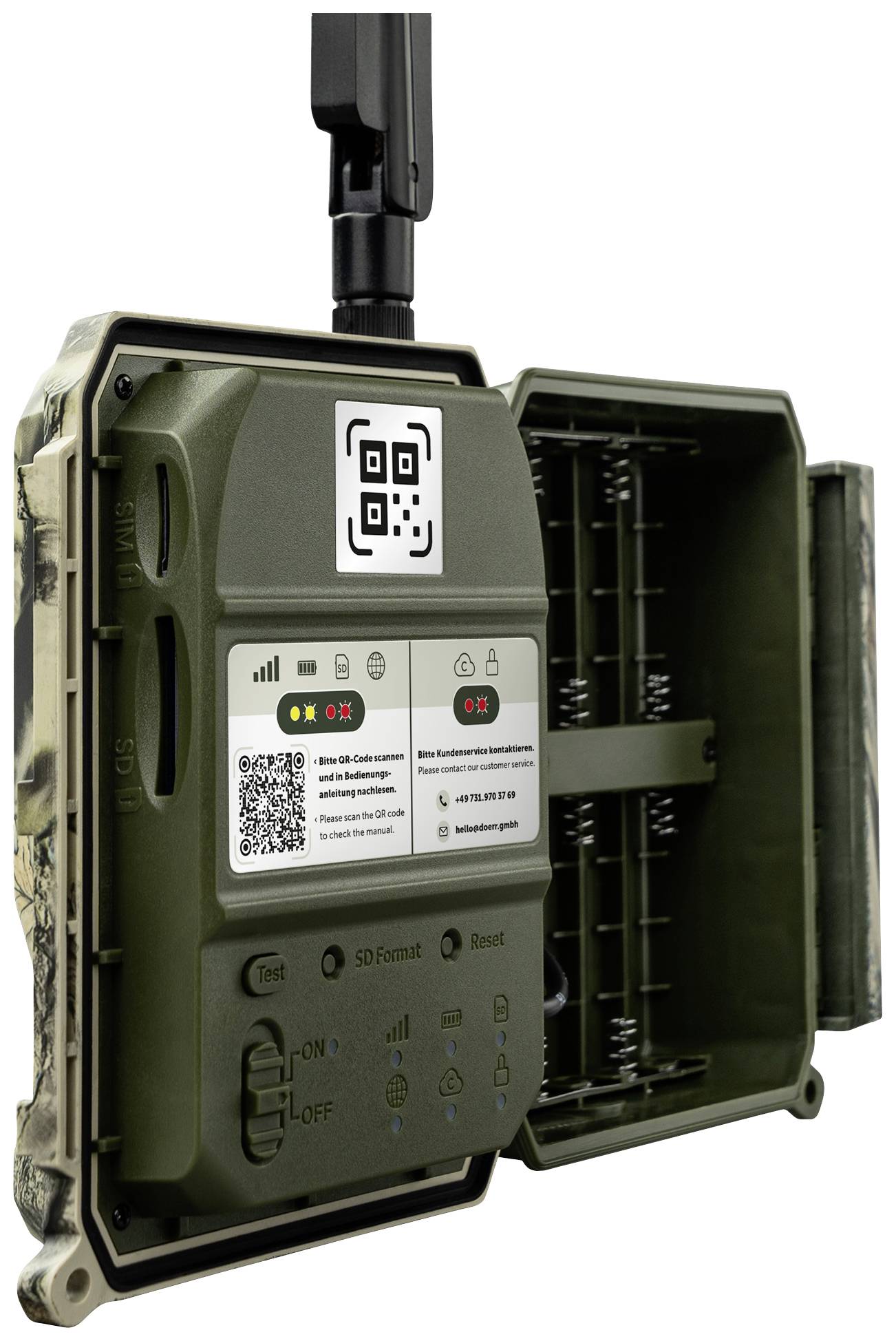 DÖRR SnapShot Cloud Pro 4G WA Wildkamera 24 Megapixel 4G Bildübertragung, Black LEDs, Tonaufzeichnung, Zeitrafferfunktion Camouflage, Olivgrün