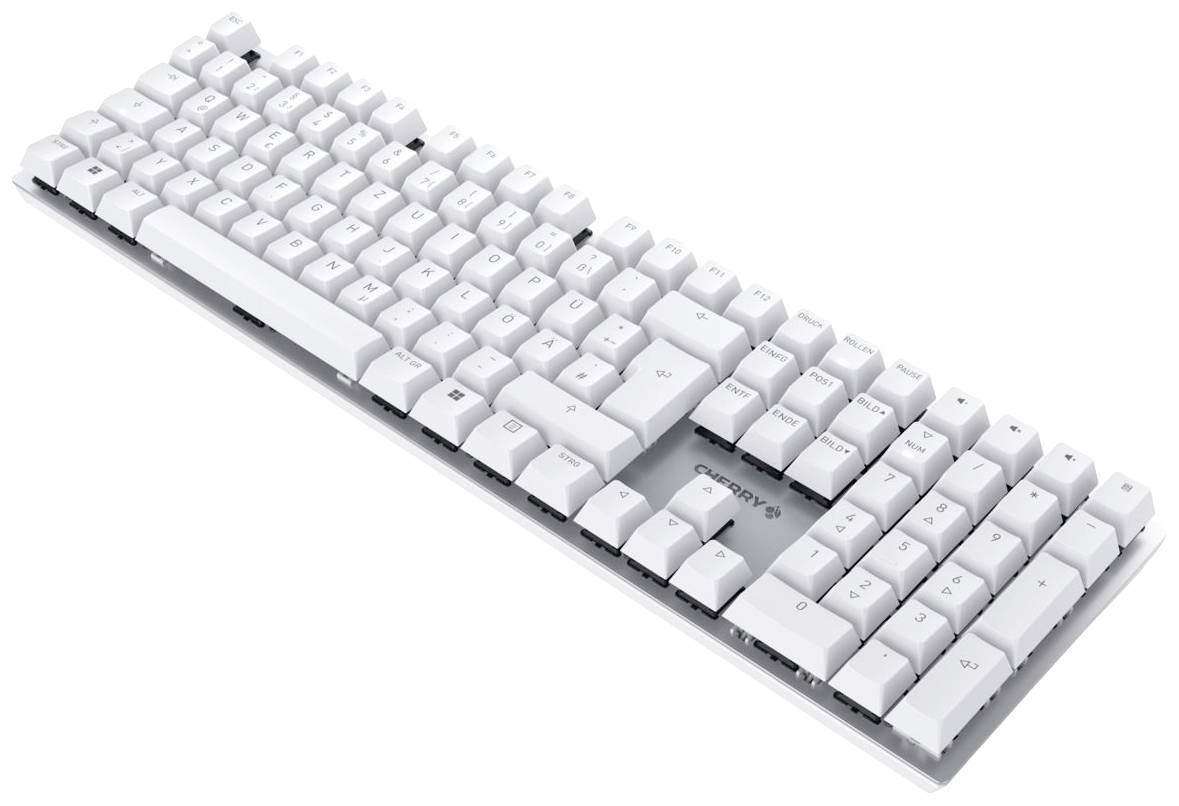 CHERRY KC 200 MX Kabelgebunden Tastatur Deutsch, QWERTZ Weiß, Silber