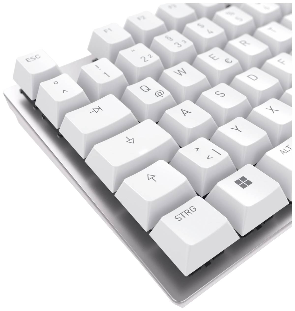 CHERRY KC 200 MX Kabelgebunden Tastatur Deutsch, QWERTZ Weiß, Silber