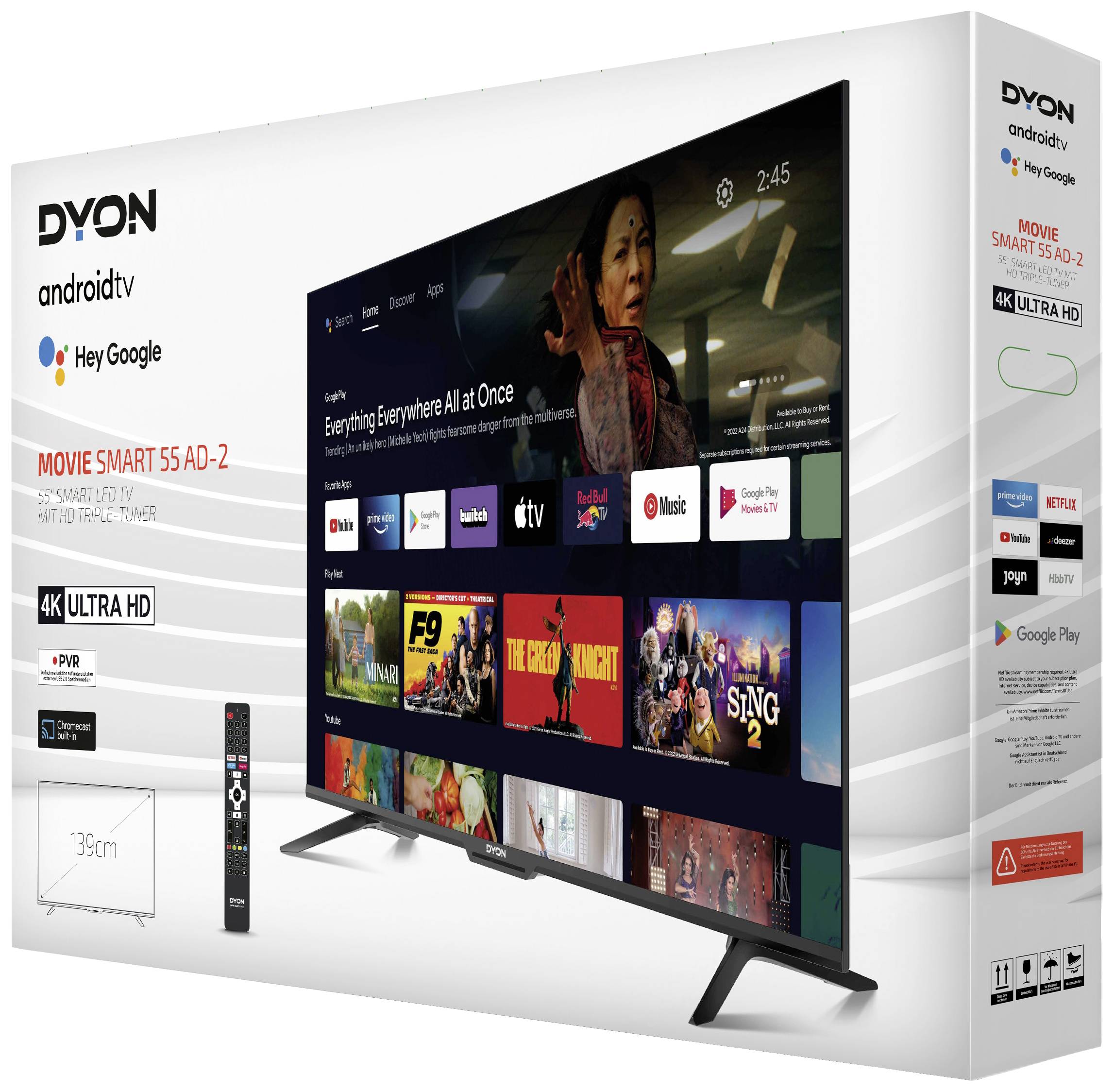 Dyon Movie Smart 55 AD-2 LED-TV 139cm 55 Zoll EEK F (A - G) CI+, DVB-C ...