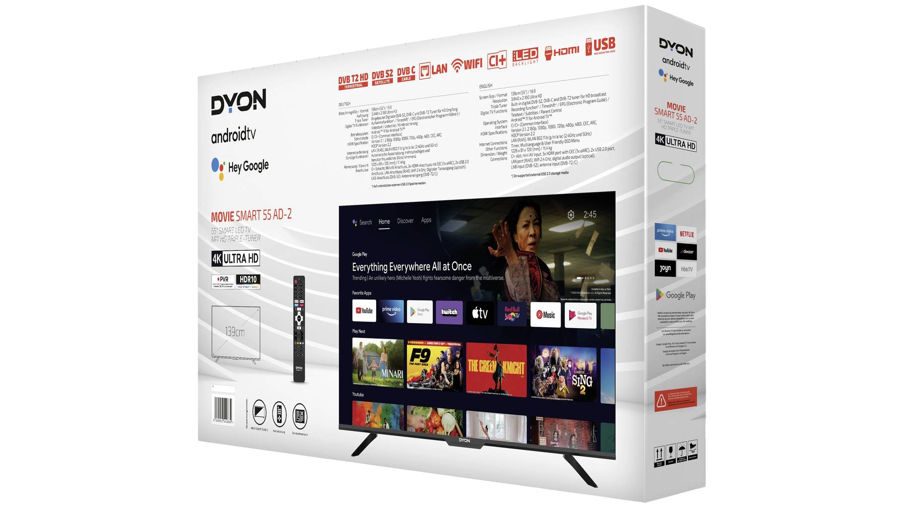 Dyon Movie Smart 55 AD-2 LED-TV 139cm 55 Zoll EEK F (A - G) CI+, DVB-C ...