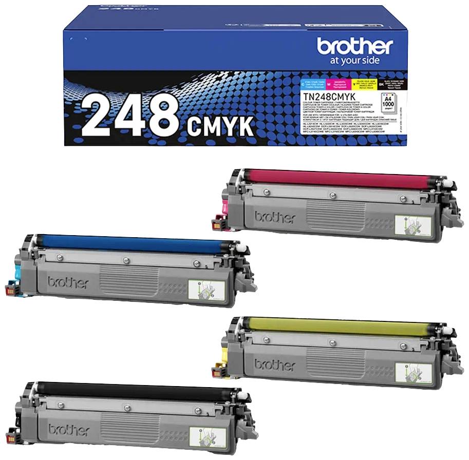 Brother Toner TN-248VAL Original Kombi-Pack Schwarz, Cyan, Magenta, Gelb 1000 Seiten TN248VAL