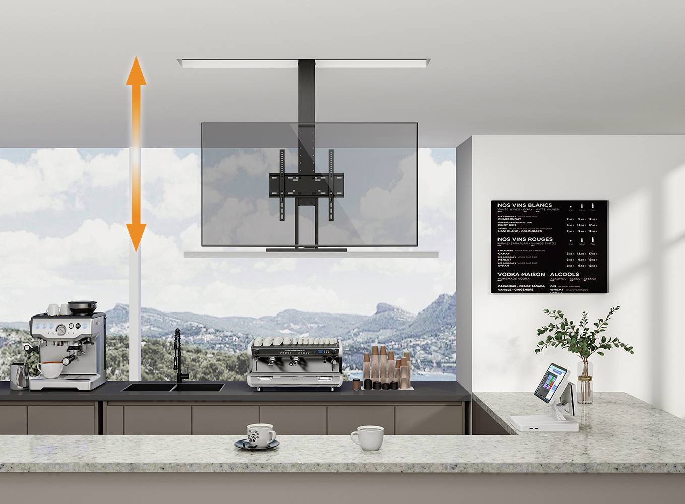 My Wall HP64L TV-Lift-Halterung Mit Fernbedienung, Motorisiert, Höhenverstellbar 81,3cm (32") - 139,7cm (55") elektrisch