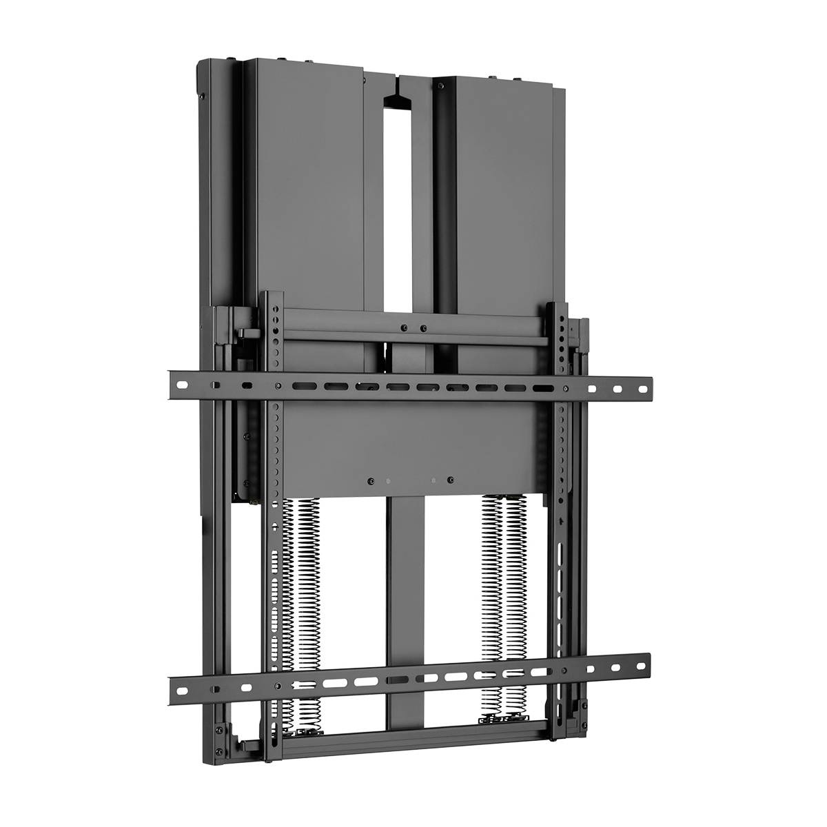 Montagehalterung für große Bildschirme, geeignet für professionelle Installationen. Stabiler Metallrahmen mit einstellbaren Schienen.