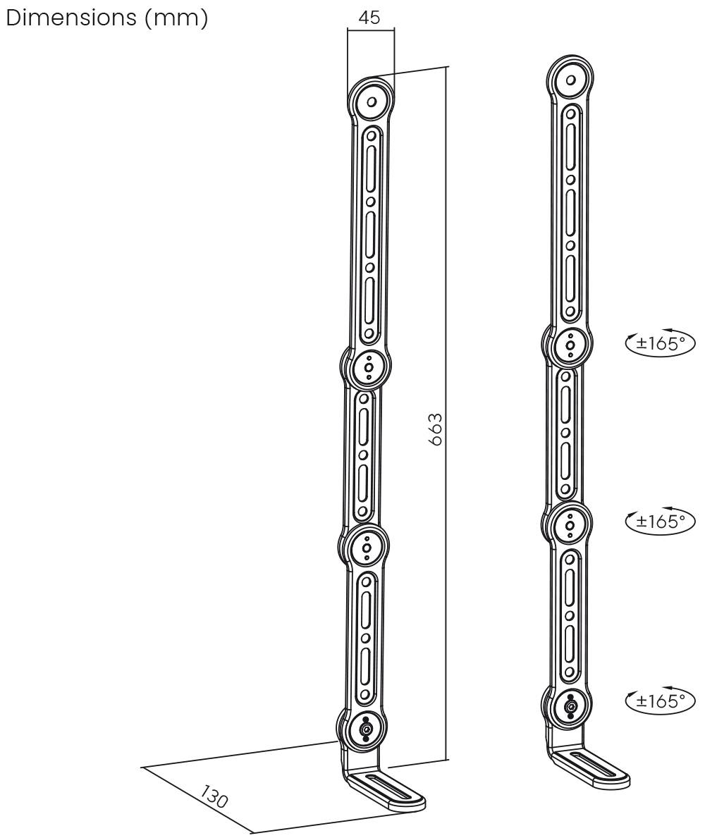 My Wall HZ32-2L Soundbar-Halterung Neigbar, Schwenkbar Schwarz 1St.