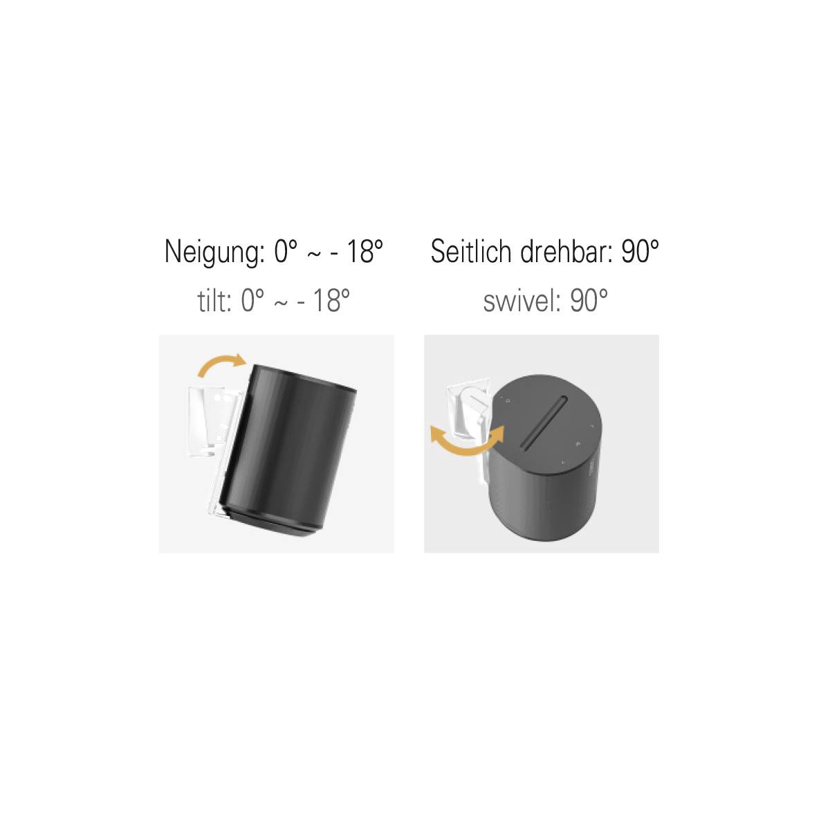 My Wall HS40WL Lautsprecher-Wandhalterung Drehbar, Neigbar Weiß 2St.