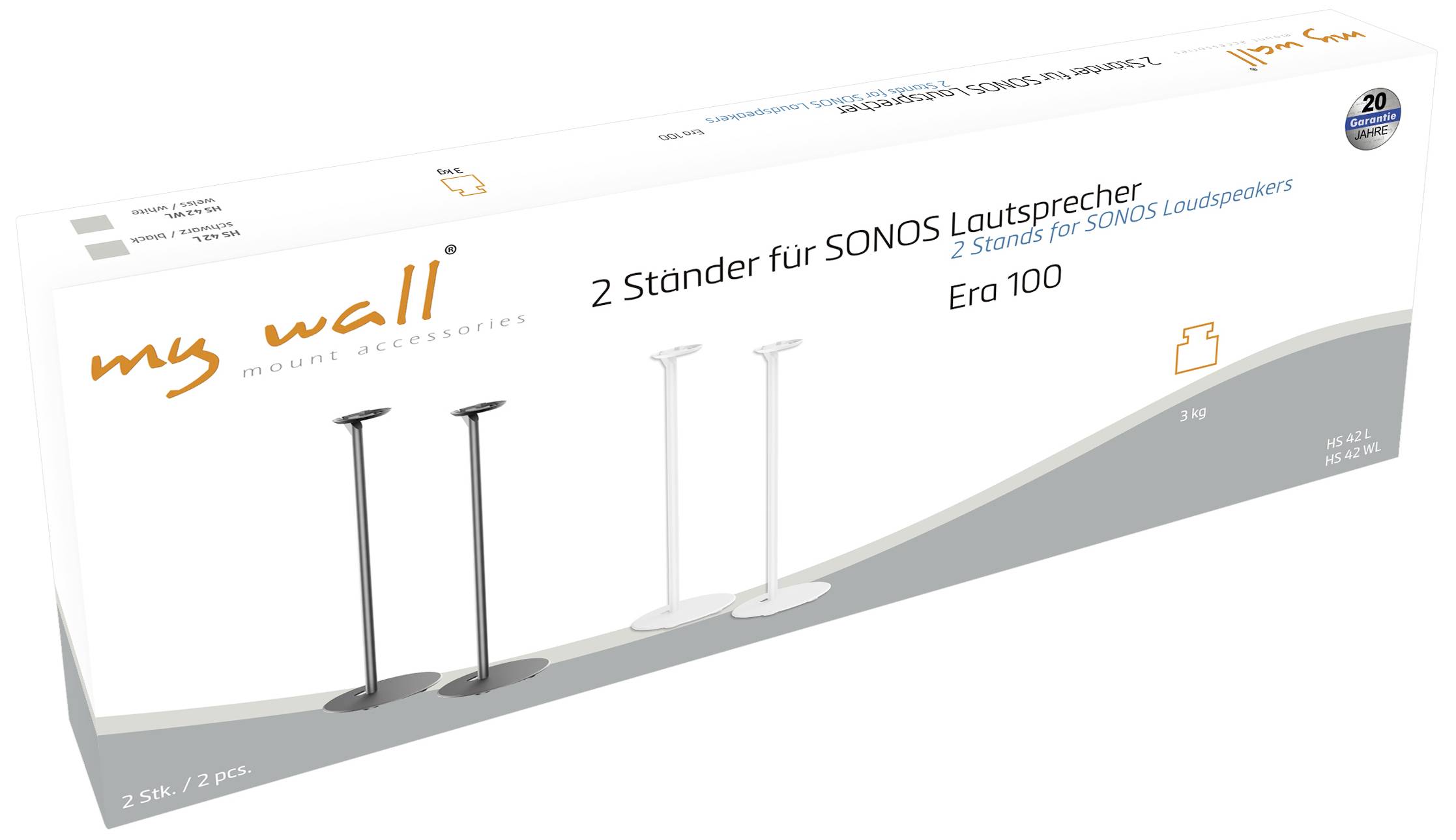 My Wall HS42L Lautsprecher-Ständer Schwarz 2St.