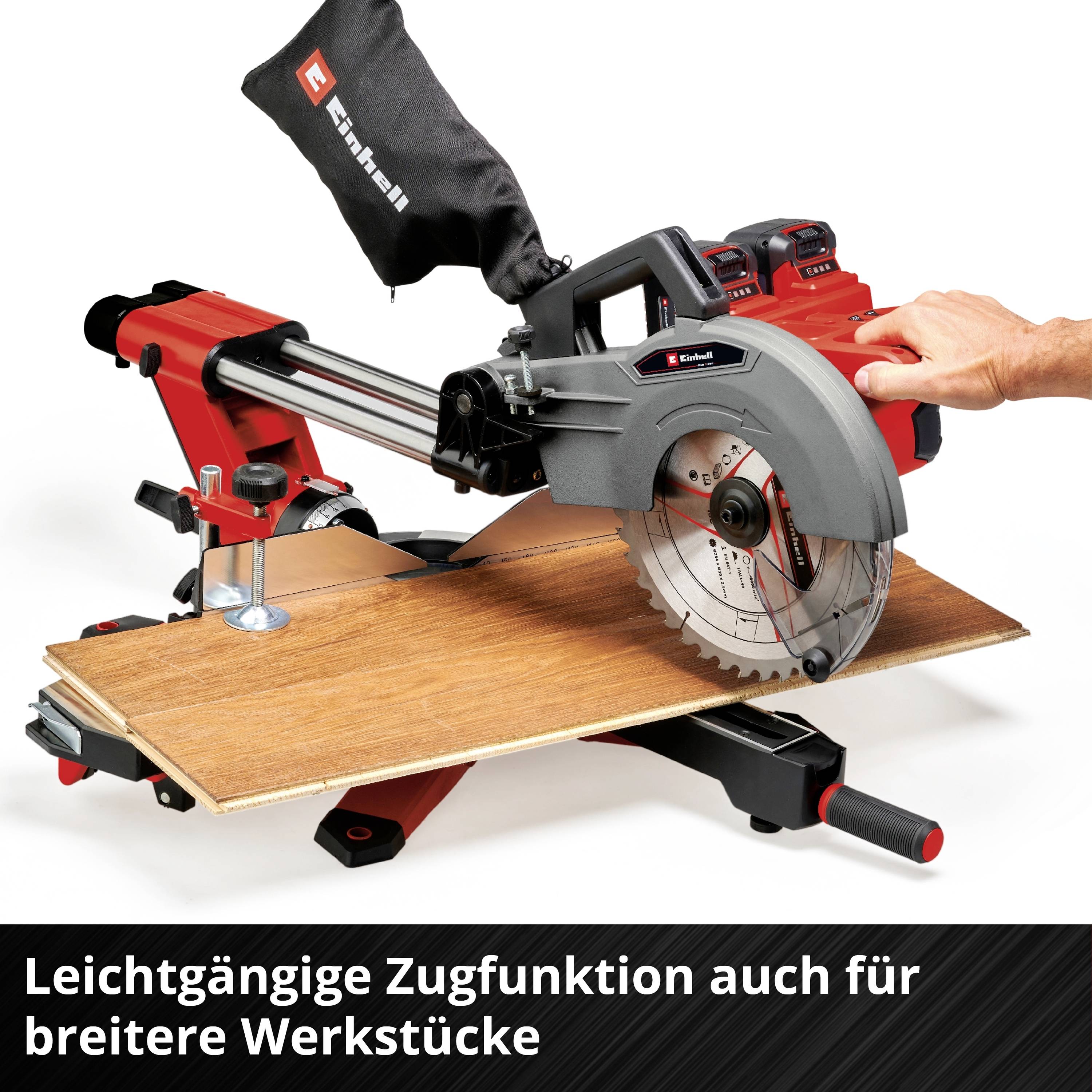 Einhell TE-SM 36/10L Li-Solo Power X-Change Zug-Kapp- und Gehrungssäge ausziehbar, ohne Akku, ohne Ladegerät 254mm 30mm
