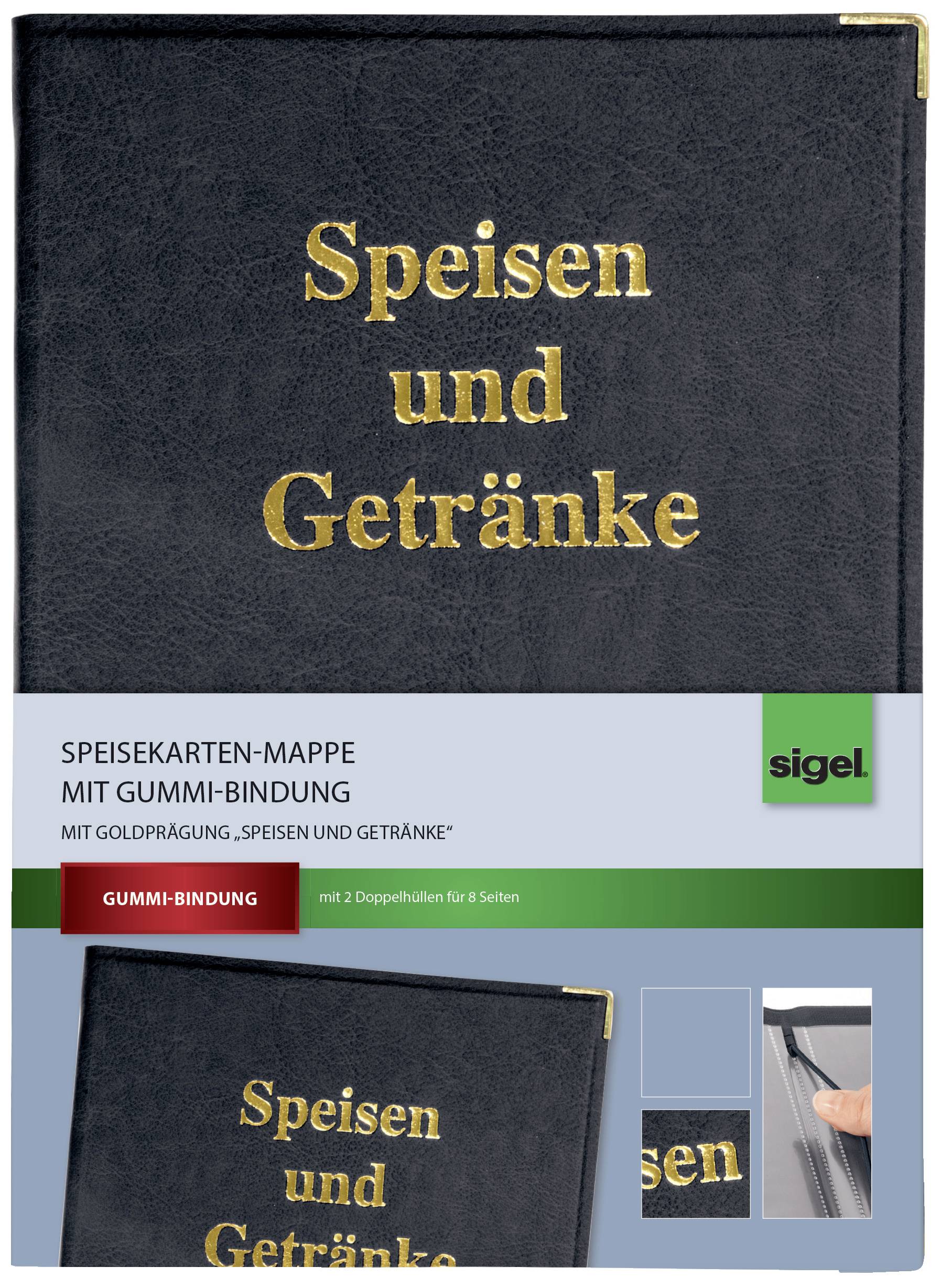 Sigel Speisekarten-Mappe SM100 Schwarz 1St.