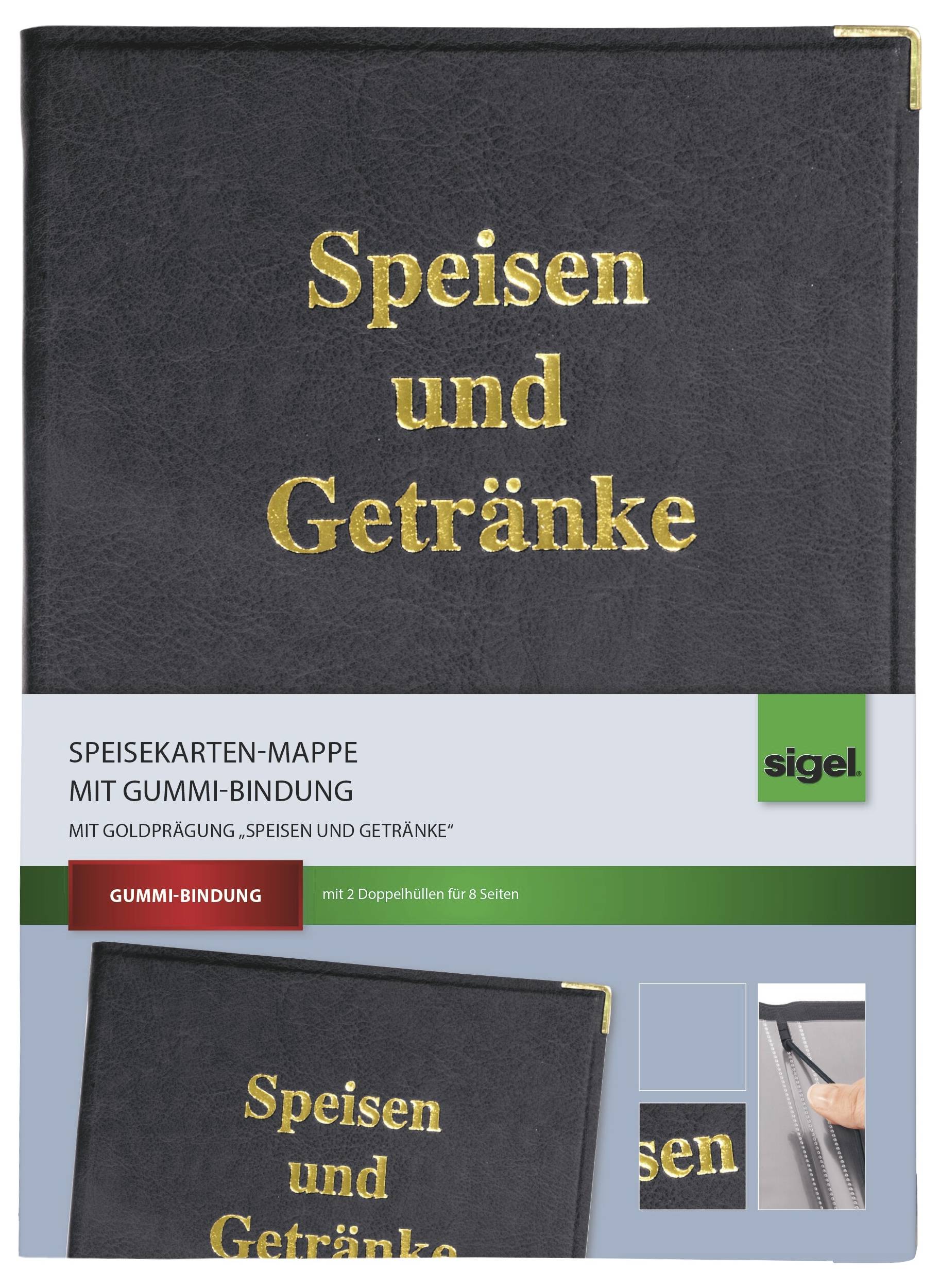 Sigel Speisekarten-Mappe SM100 Schwarz 1 St.