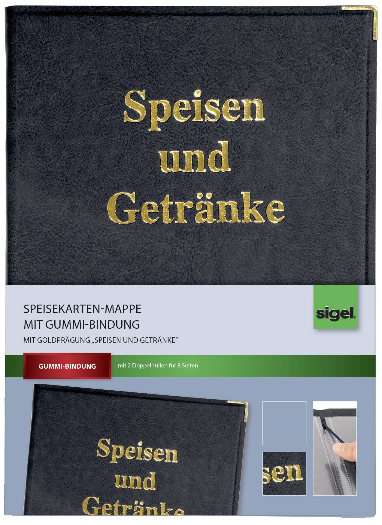 Sigel Speisekarten-Mappe SM101 Schwarz 1St.