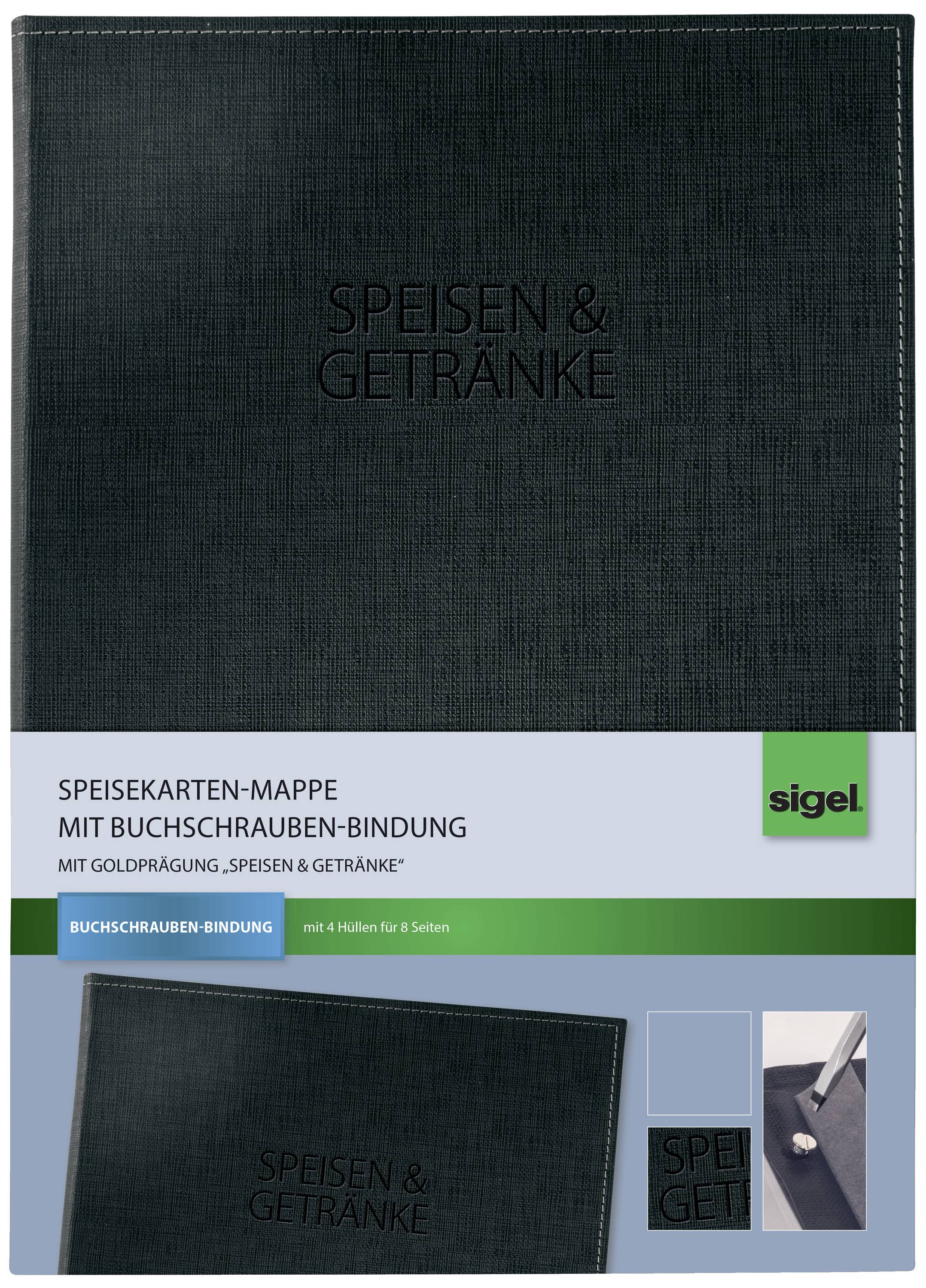 Sigel Speisekarten-Mappe SM131 Schwarz 1St.