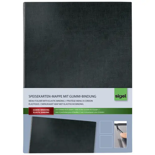 Sigel Speisekarten-Mappe SM115 Schwarz 1 St. Sigel Speisekarten-Mappe SM115 Schwarz 1 St.