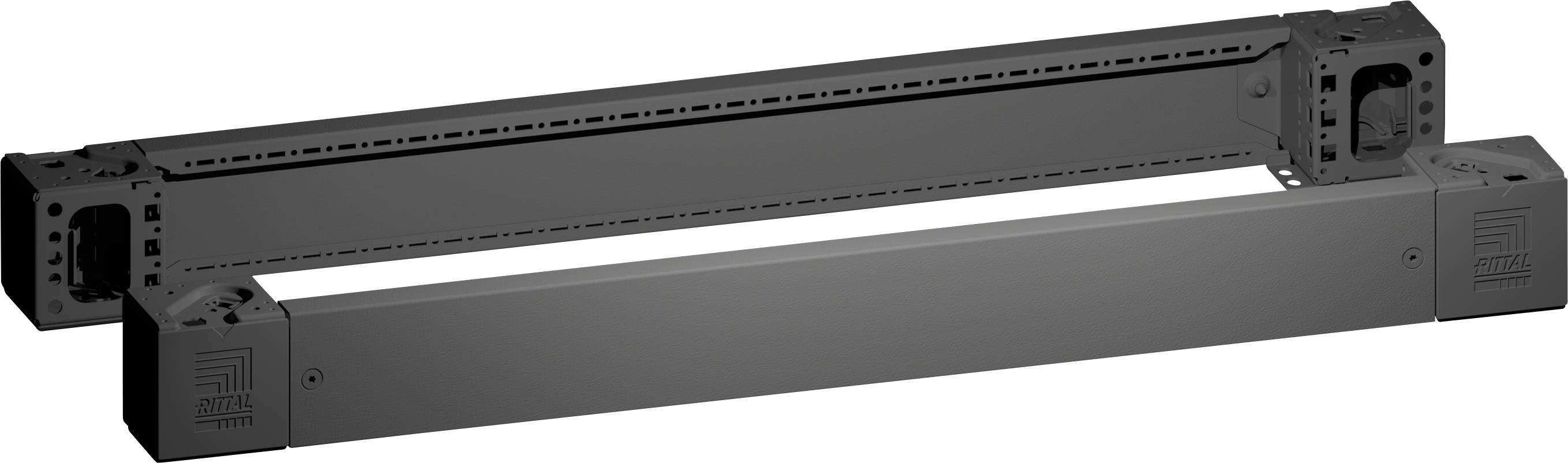 Rittal VX Sockel-Eckstück mit Sockel-Blende, vorne und hinten, H: 100 mm, für B: 1000 mm, Stahlblech Sockelvorder-/rückseite