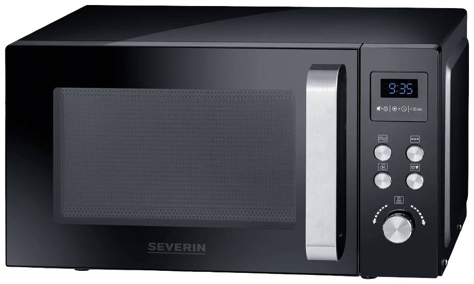 Severin 7752 Mikrowelle Schwarz 900W Grillfunktion, Heißluft-Funktion