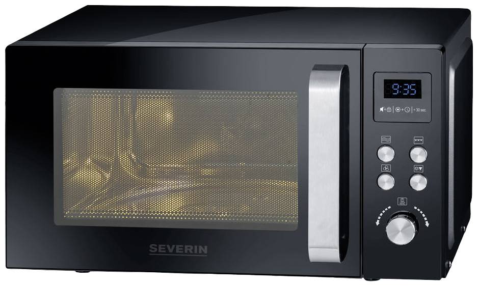 Severin 7752 Mikrowelle Schwarz 900W Grillfunktion, Heißluft-Funktion