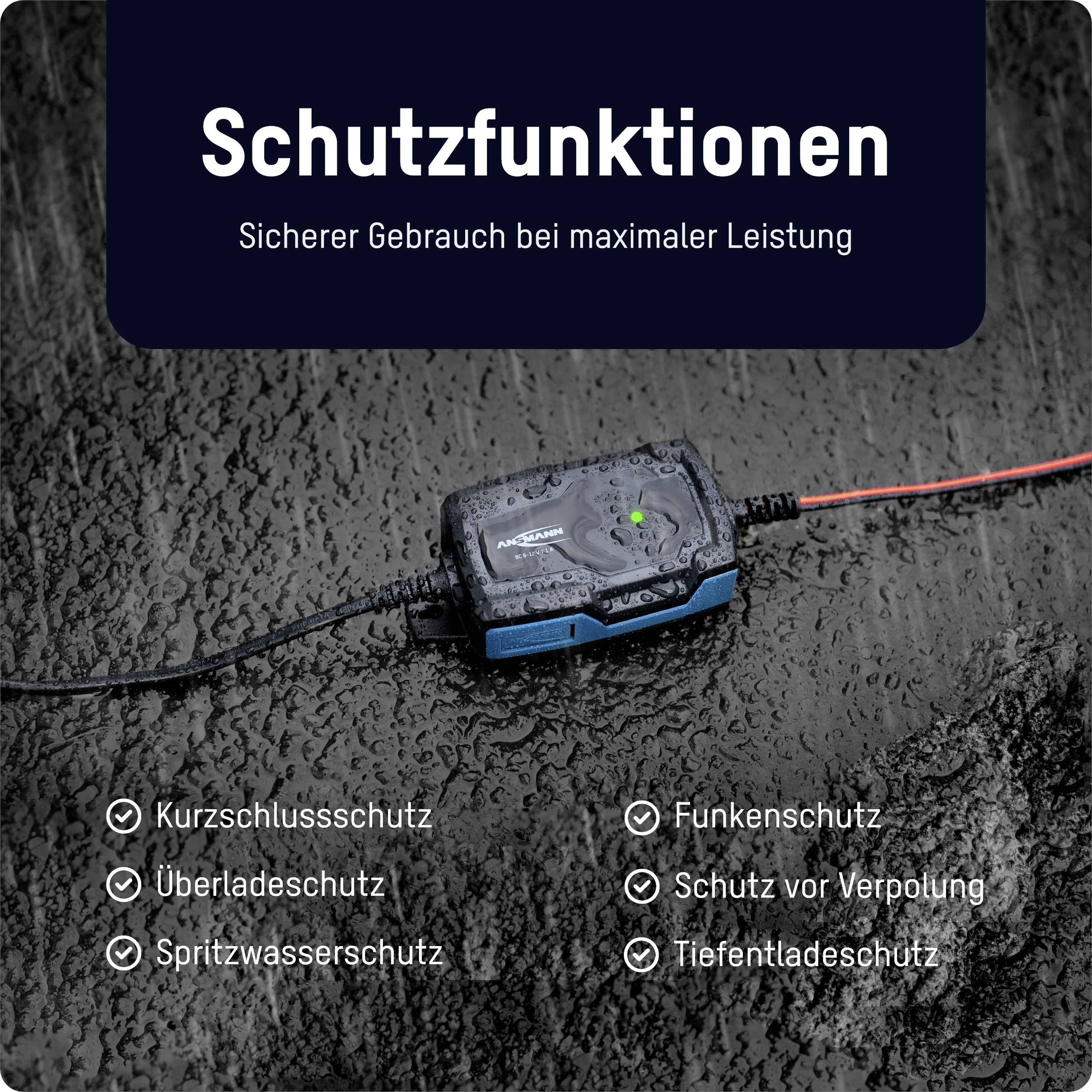 Ansmann BC 6-12V / 1 A 1001-0142 Kfz-Ladegerät, Werkstattladegerät, Automatikladegerät, Batterieü