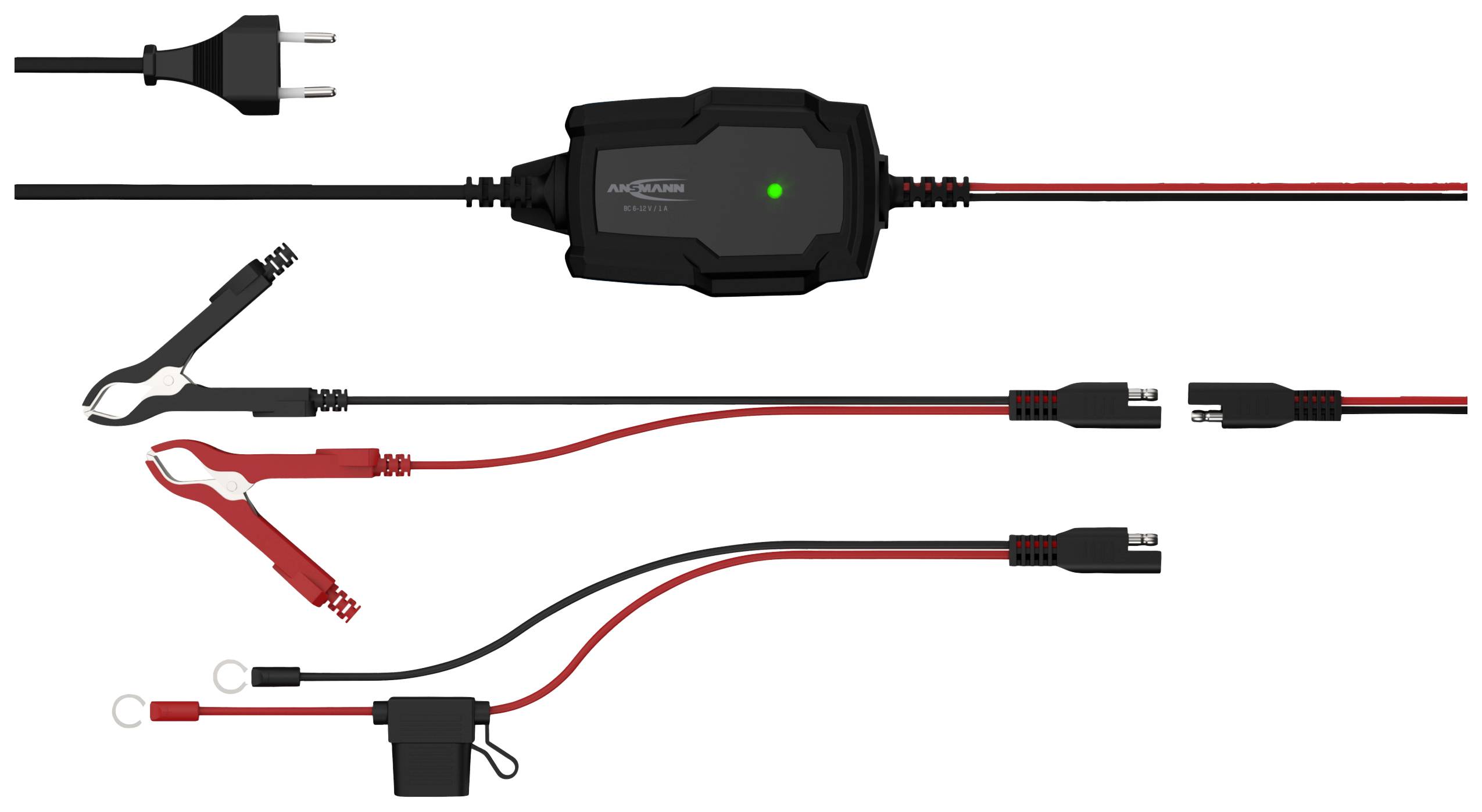 Ansmann BC 6-12V / 1A 1001-0142 Kfz-Ladegerät, Werkstattladegerät, Automatikladegerät, Batterieüberwachung 6 V, 12V 1A