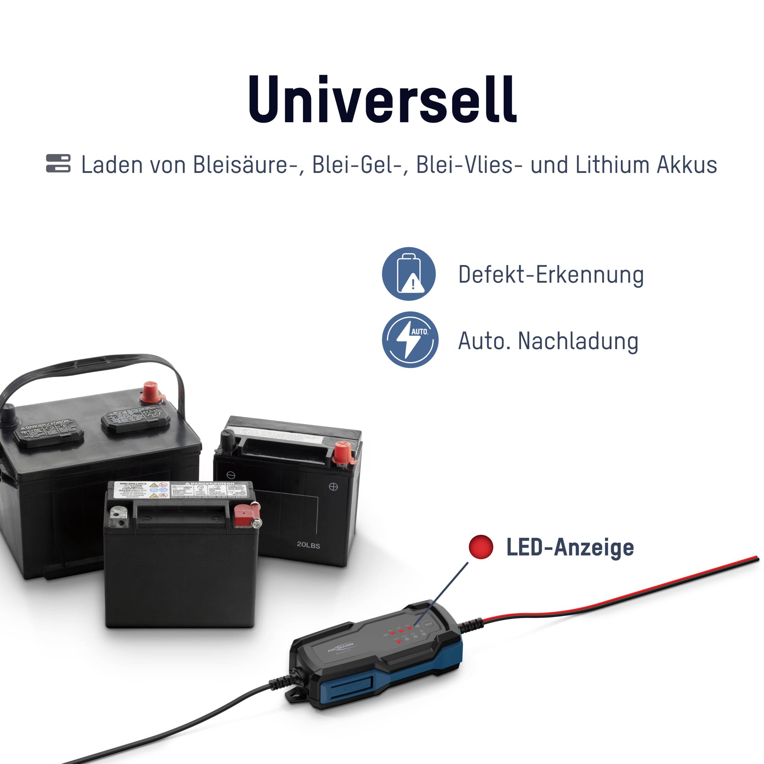 Ansmann BC 6-12V / 2 A 1001-0143 Kfz-Ladegerät, Werkstattladegerät, Batterieüberwachung 6 V, 12 V 2 A 2 A