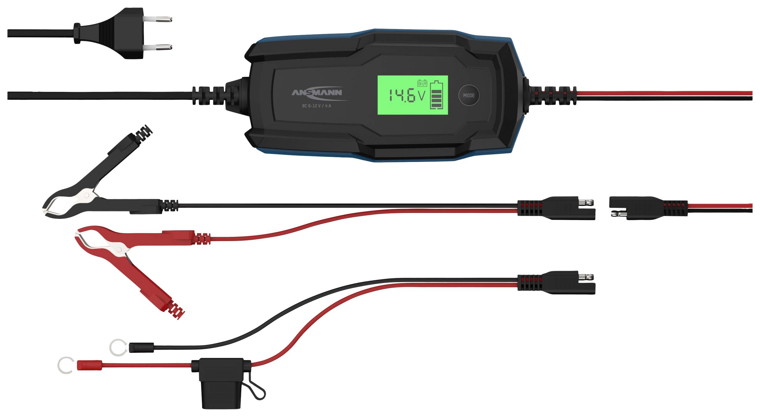 Ansmann BC 6-12V / 4 A 1001-0144 Kfz-Ladegerät, Werkstattladegerät, Batterieüberwachung, Kfz-Batterietester 6 V, 12 V 2 A 4 A