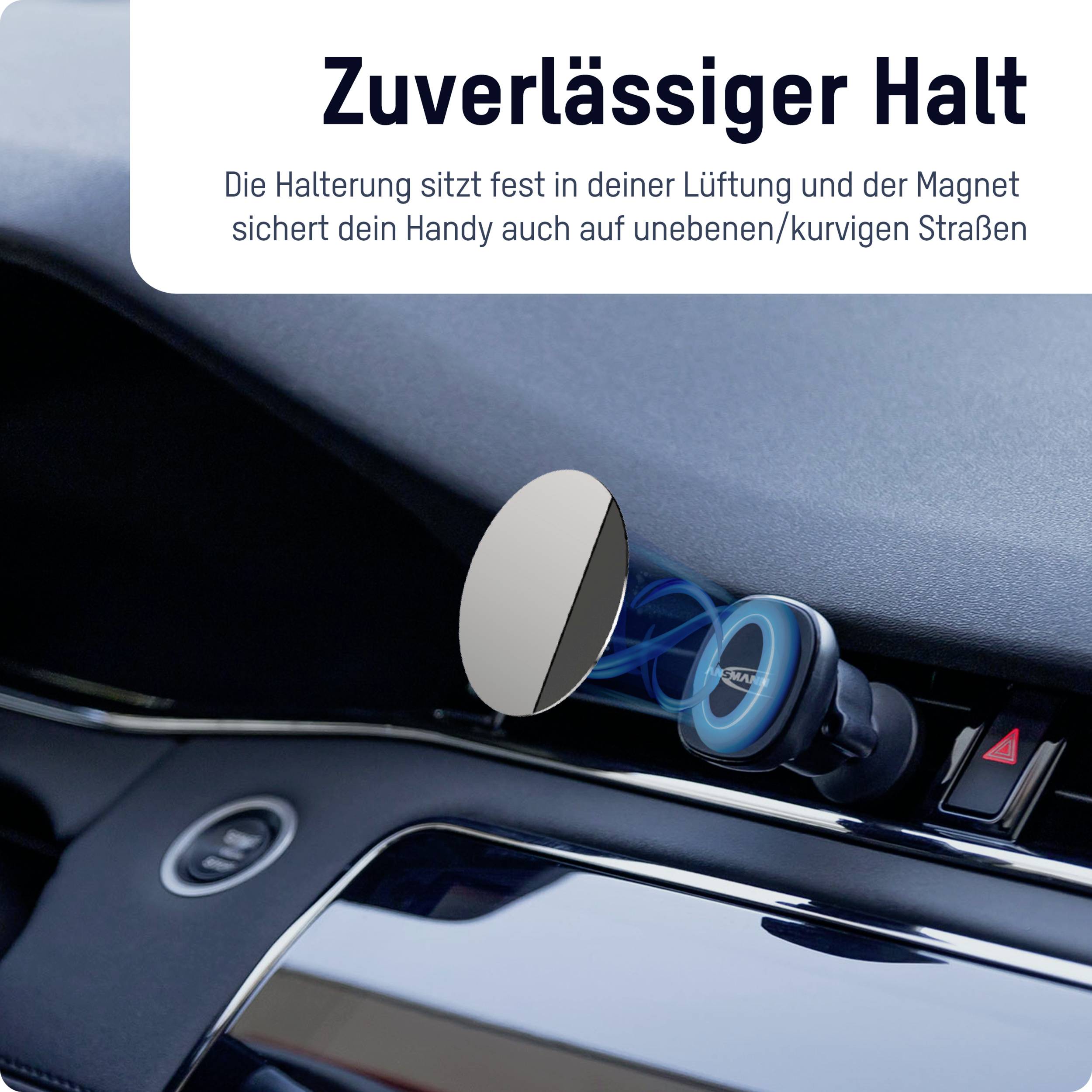 Ansmann Smart Lüftung Lüftungsgitter Handy-Kfz-Halterung Magnetbefestigung 2 - 12 mm