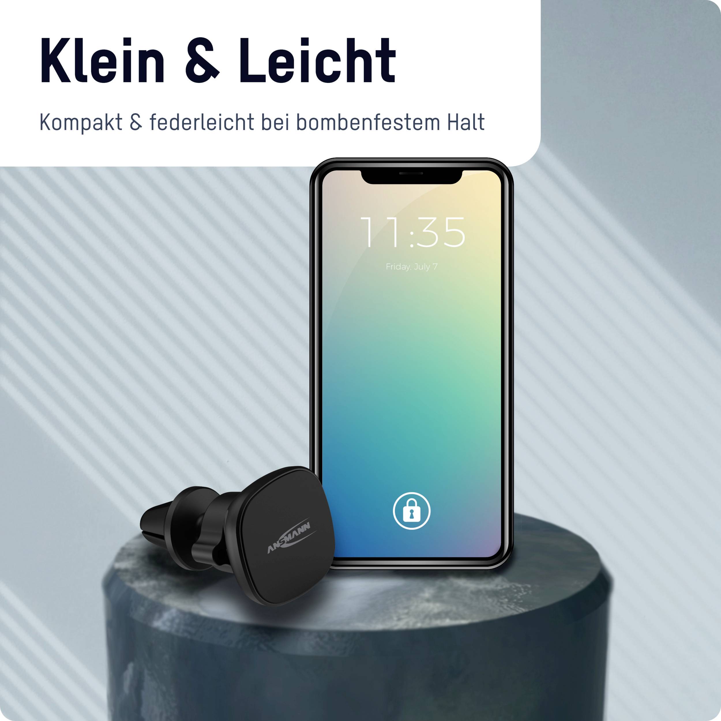Ansmann Smart Lüftung Lüftungsgitter Handy-Kfz-Halterung Magnetbefestigung 2 - 12 mm