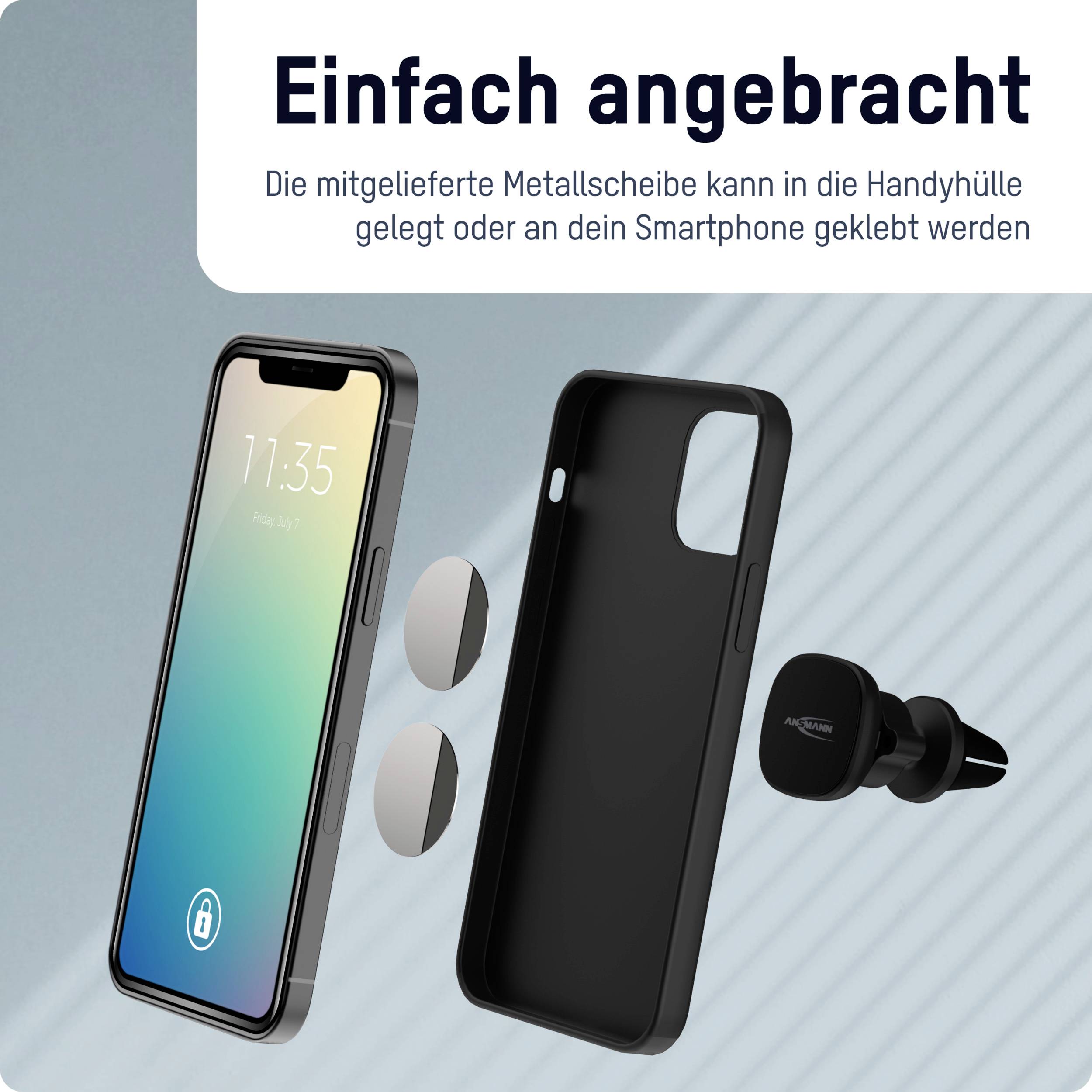 Ansmann Smart Lüftung Lüftungsgitter Handy-Kfz-Halterung Magnetbefestigung 2 - 12 mm